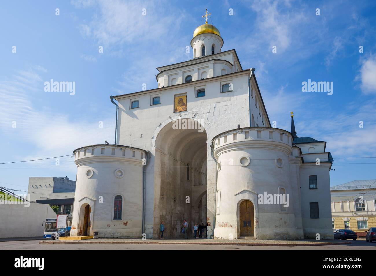 Golden Gate close-up on a sunny summer day. Vladimir, Golden Ring of Russia Stock Photo
