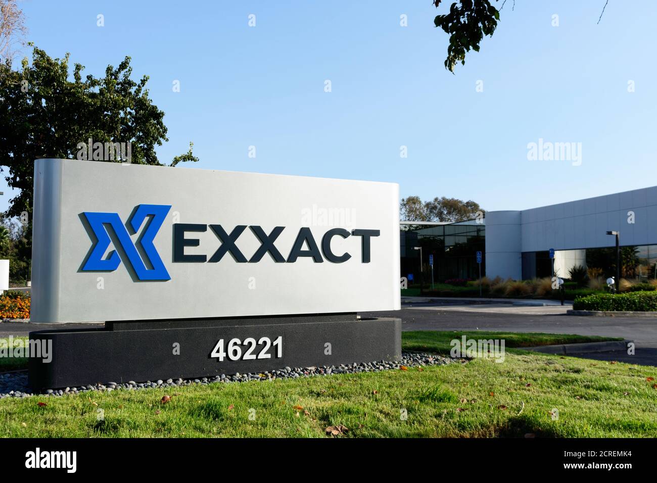Exxact logo and sign at headquarters of computer hardware manufacturer ...