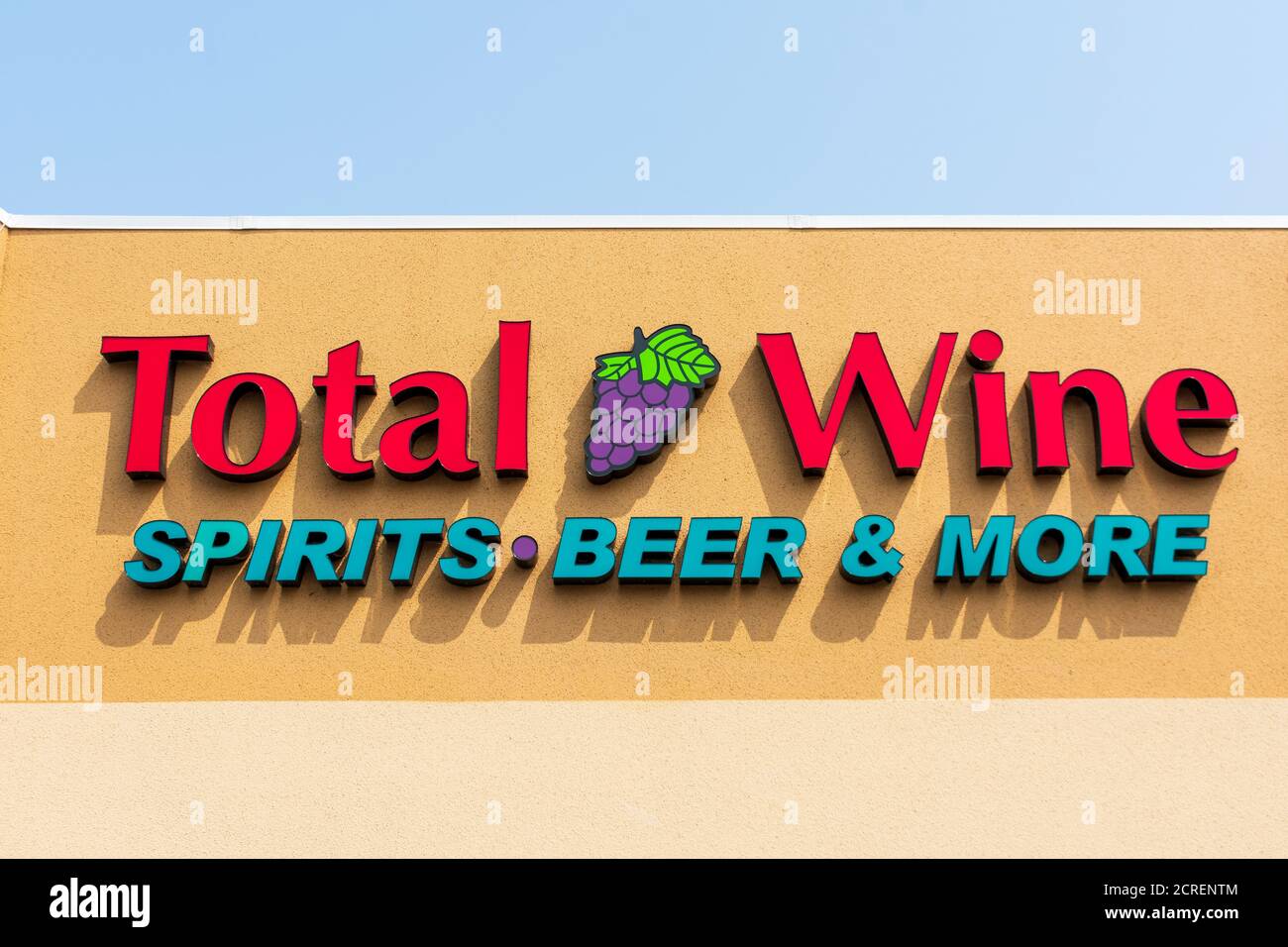 Total Wine sign on the alcohol beverage department store San Jose