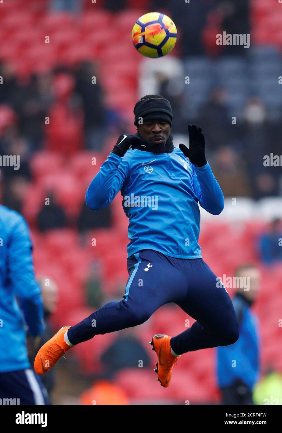 Soccer Football - Premier League - Tottenham Hotspur vs Huddersfield Town - Wembley Stadium, London, Britain - March 3, 2018   Tottenham's Serge Aurier warms up before the match    REUTERS/Eddie Keogh    EDITORIAL USE ONLY. No use with unauthorized audio, video, data, fixture lists, club/league logos or 'live' services. Online in-match use limited to 75 images, no video emulation. No use in betting, games or single club/league/player publications.  Please contact your account representative for further details. Stock Photo