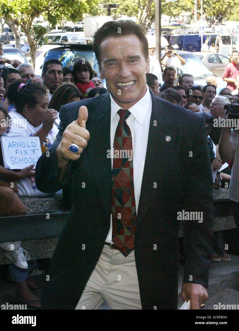 California governor arnold schwarzenegger gives hi-res stock