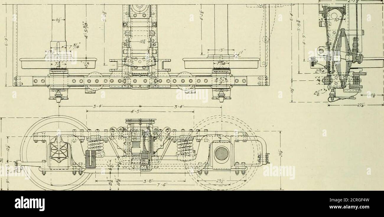 . Electric railway review . d face of theequalizer spring seat castings, providing means for vertical brakes in service is in this way reduced approximately one-half as compared with the usual apparatus. By means of the modifications above described, the airbrakes are applied more rapidly and the distance requiredto stop the train is materially lessened. The efficiency ofthe brake is still further increased by the graduated releasefeature. The average time required for stopping the trainin local service with this device is reduced from 30 to 40per cent. All the motor and trailer cars are provi Stock Photo