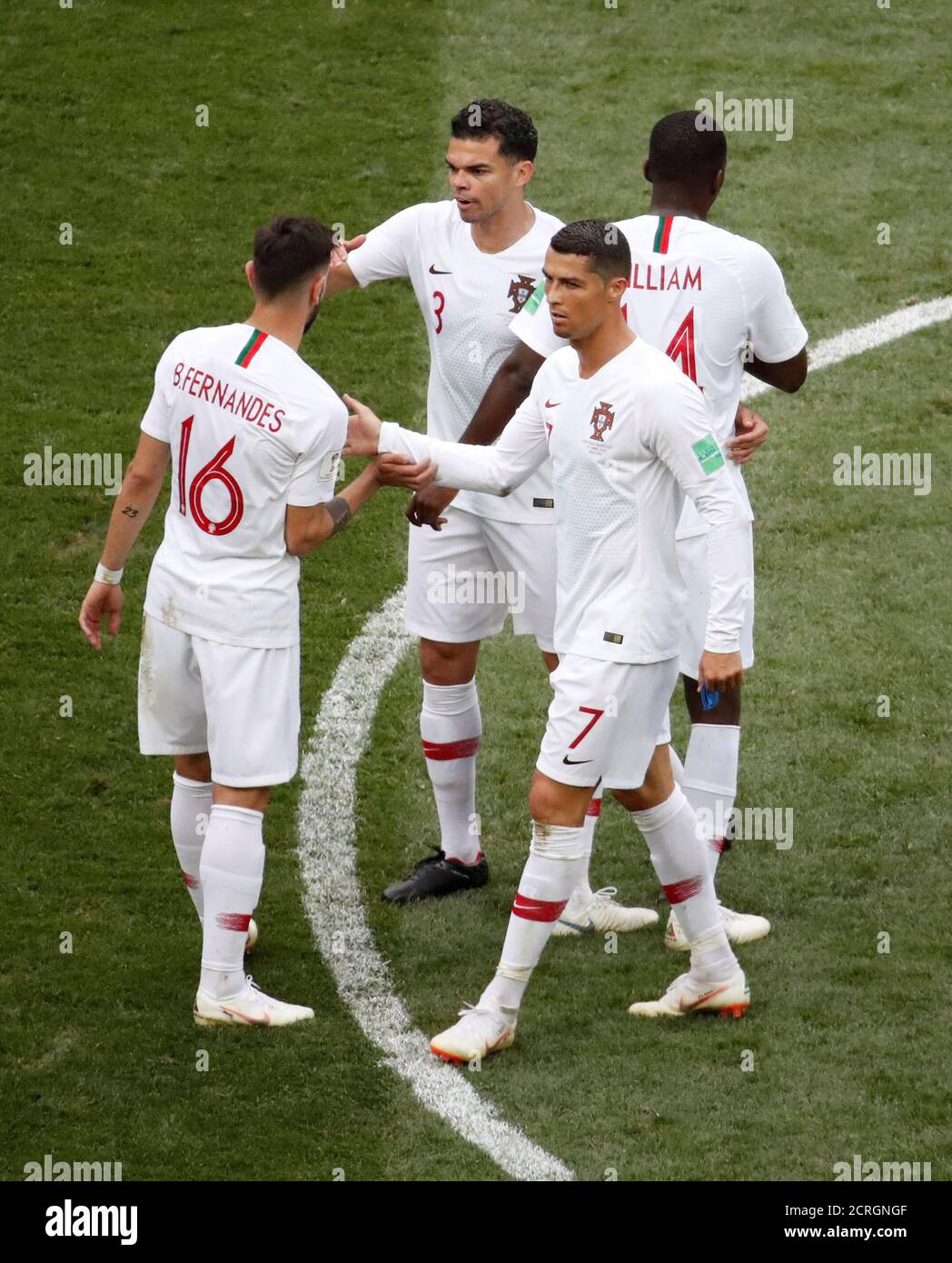 Soccer Football World Cup Group B Portugal Vs Morocco Luzhniki Stadium Moscow Russia June 18 Portugal S Cristiano Ronaldo Celebrates Victory With Bruno Fernandes Pepe And William Soccer Football World Cup Group B Portugal Vs Morocco Luzhniki Stadium Moscow Russia June 18 Portugal S Cristiano Ronaldo Celebrates Victory With Bruno Fernandes Pepe And William