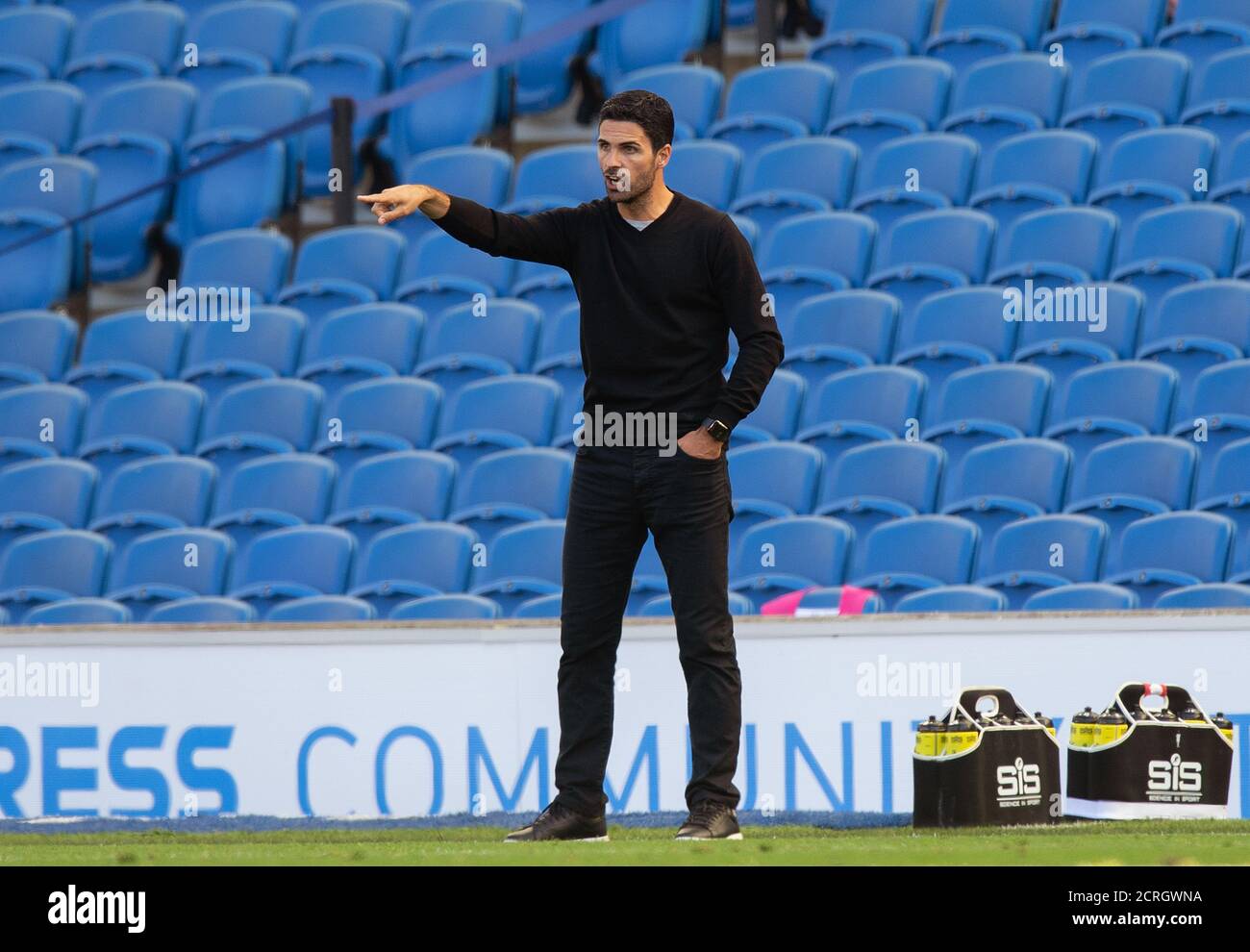 Arsenal Manager Mikel Arteta during the Premier League match at the AMEX Stadium, Brighton.   PHOTO CREDIT : © MARK PAIN / ALAMY STOCK PHOTO Stock Photo