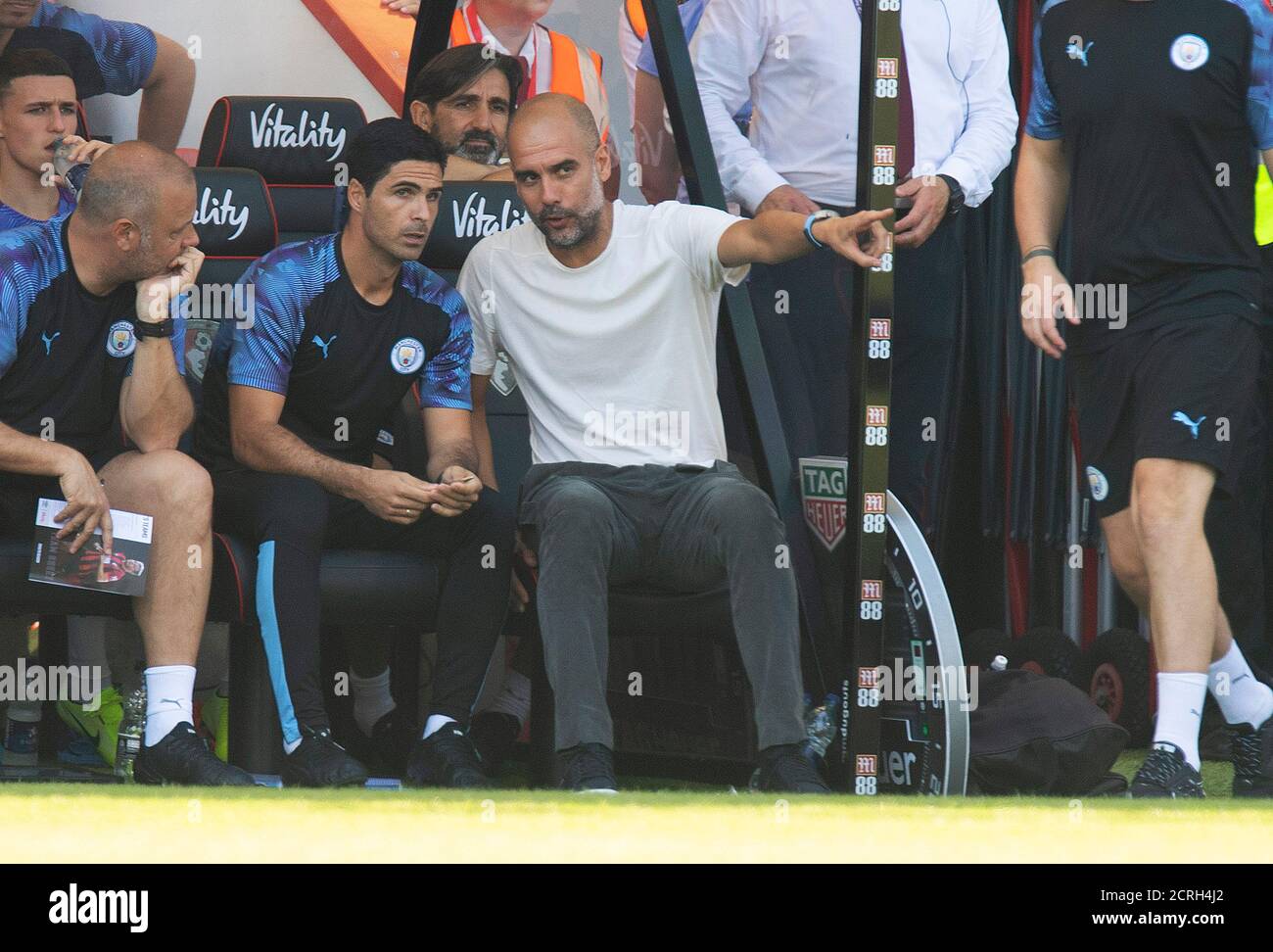 Manchester City's Head Coach Pep Guardiola and Assistant Mikel Arteta. CREDIT :  © MARK PAIN / ALAMY STOCK PHOTO Stock Photo