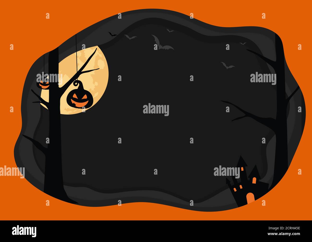 The horizontal vector blank Halloween template background with dark ...