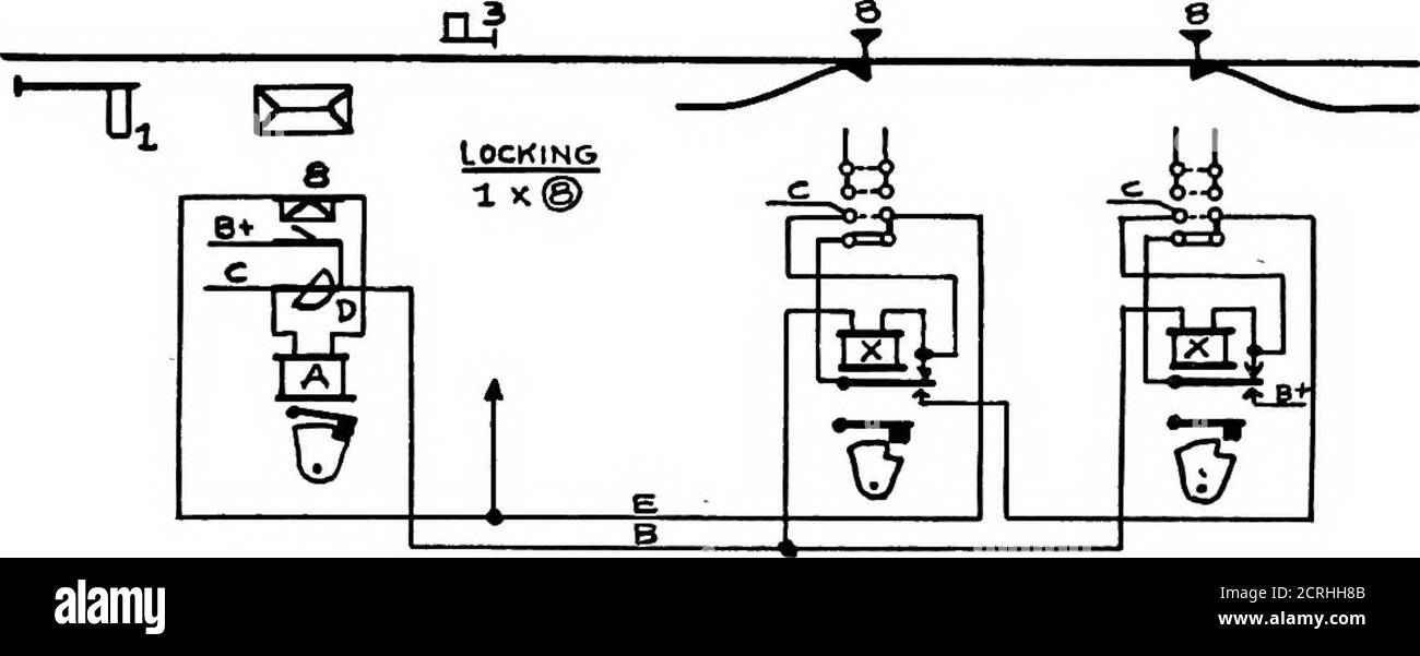 Locking Machine Switch Connection . Electric locking . signal circuit. Hand switch or key A has two ...