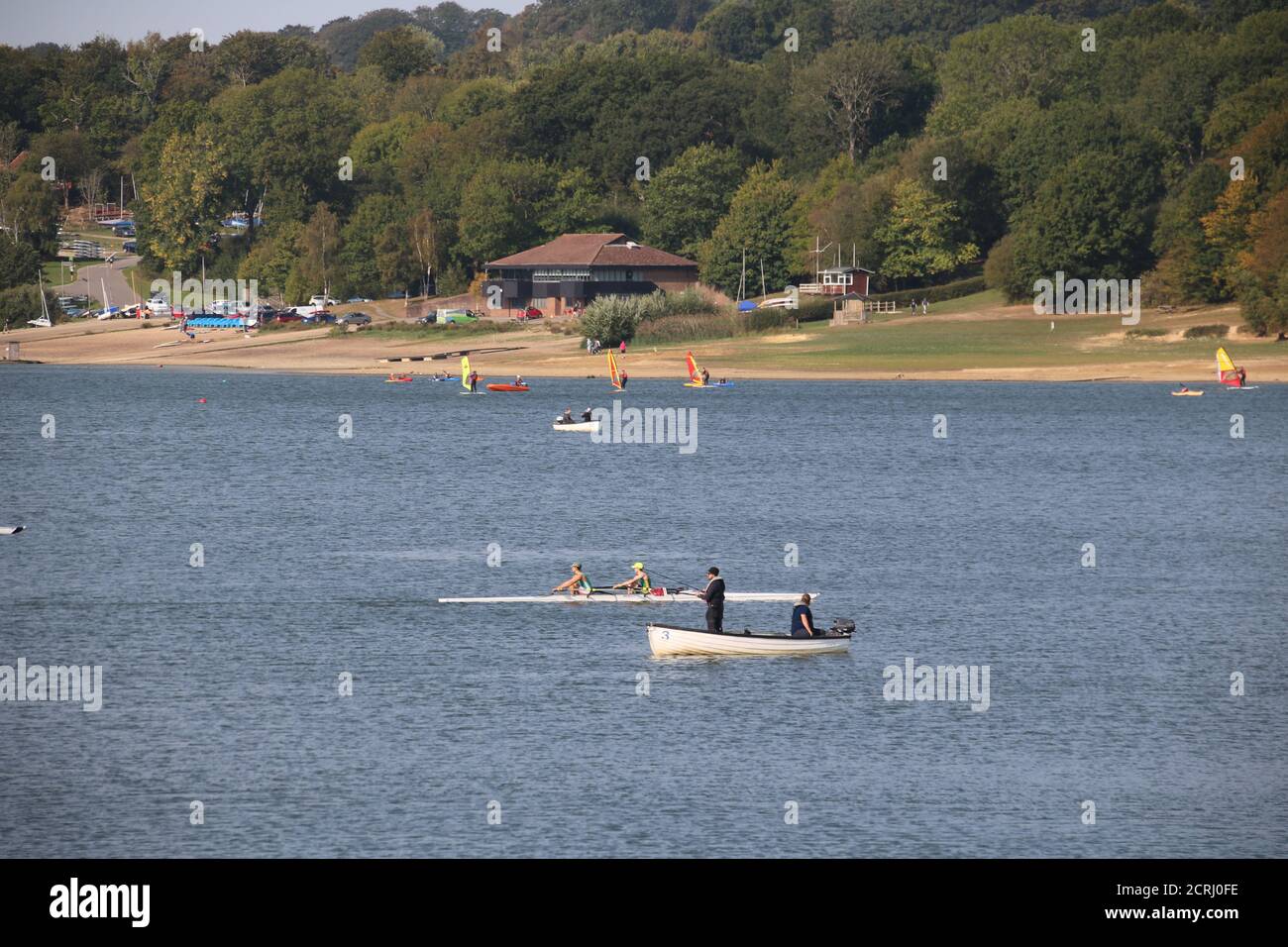 mixed watersports on Bewl Water reservoir in Kent Stock Photo