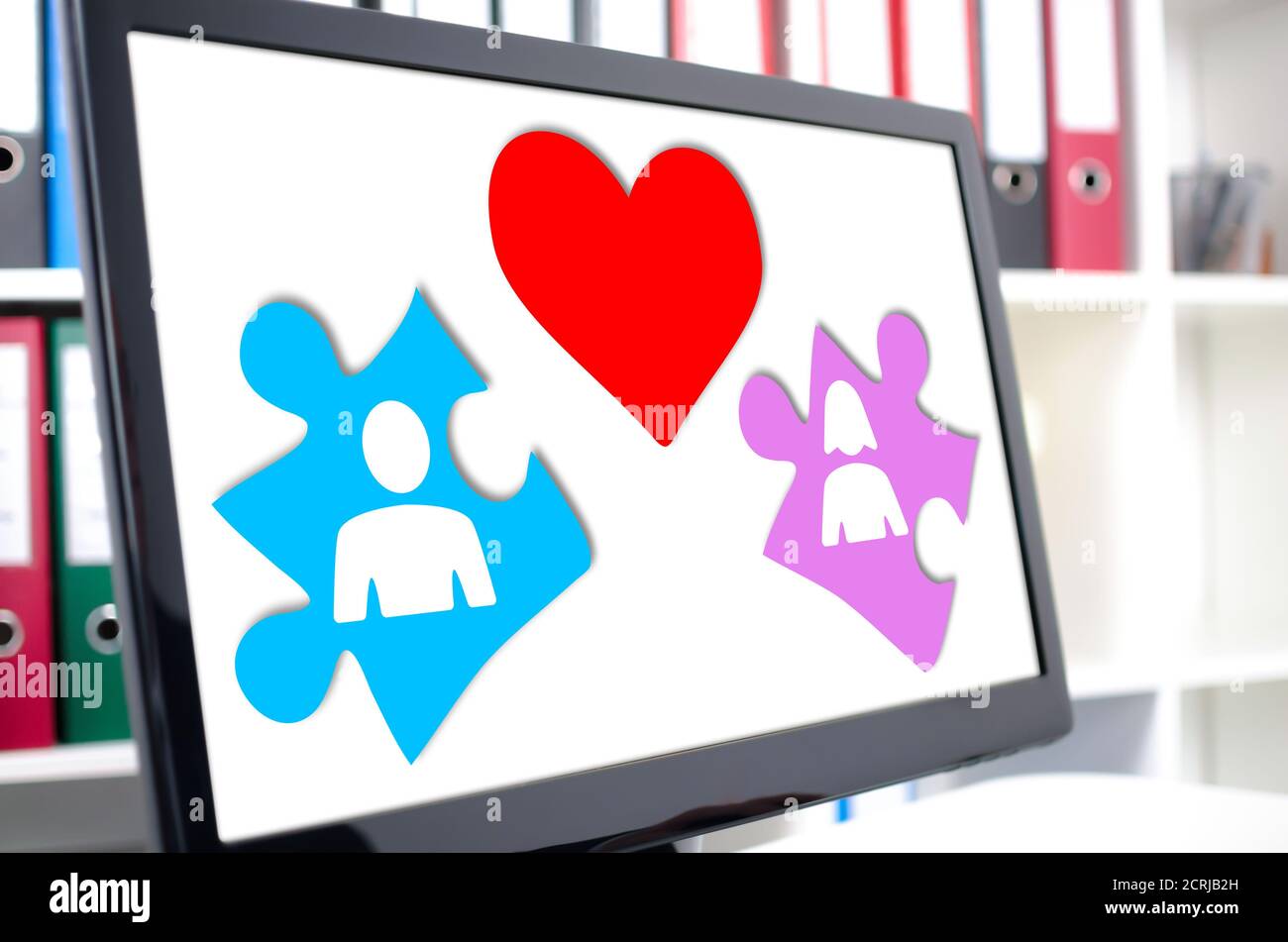 Love concept shown on a computer screen Stock Photo