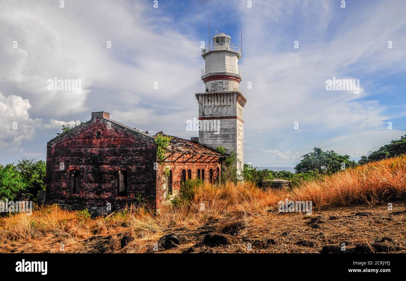 Capones Island Lighthouse, San Antonio, Zambales, Philippines Stock Photo