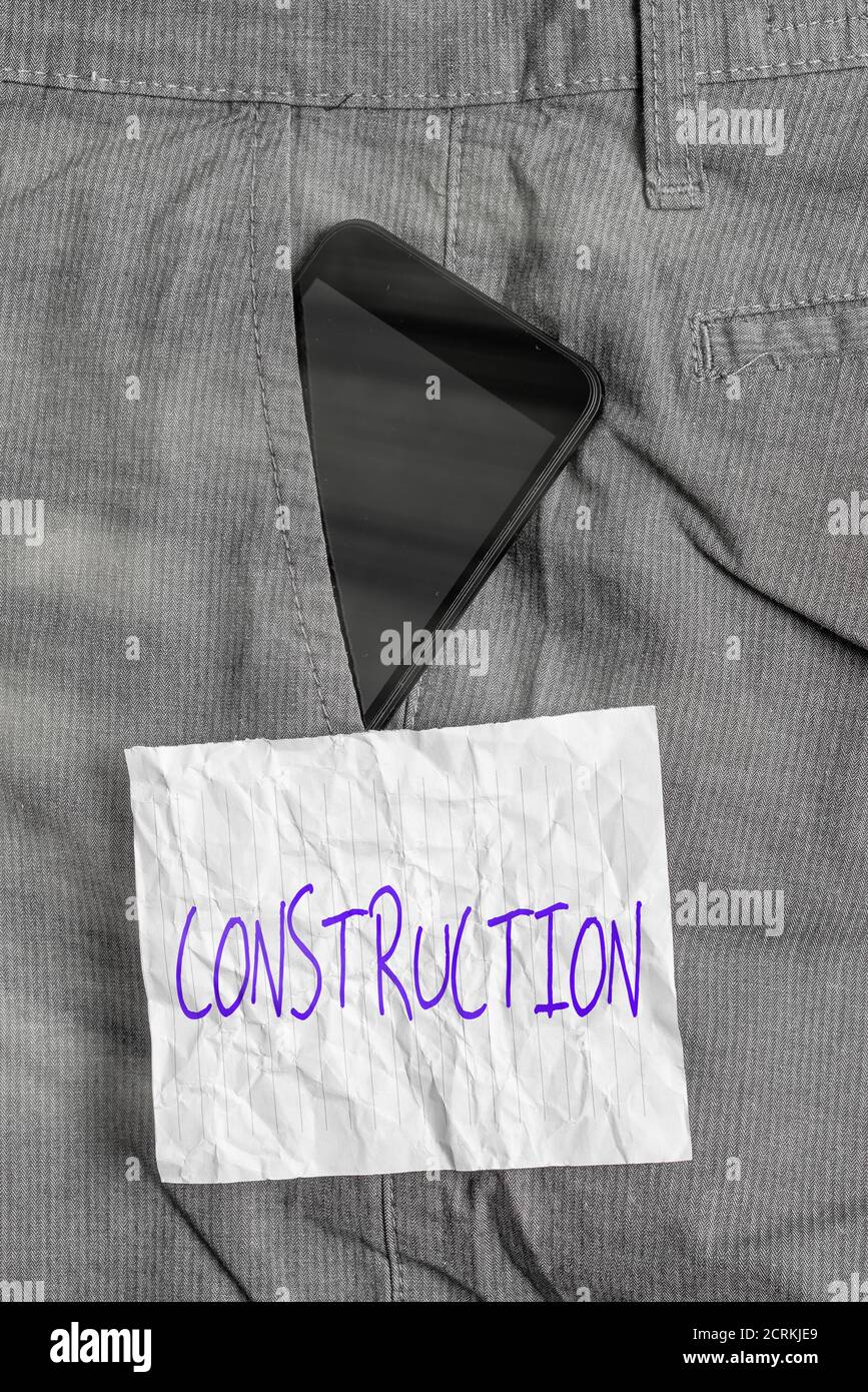 Text sign showing Construction. Business photo text arrangement and ...