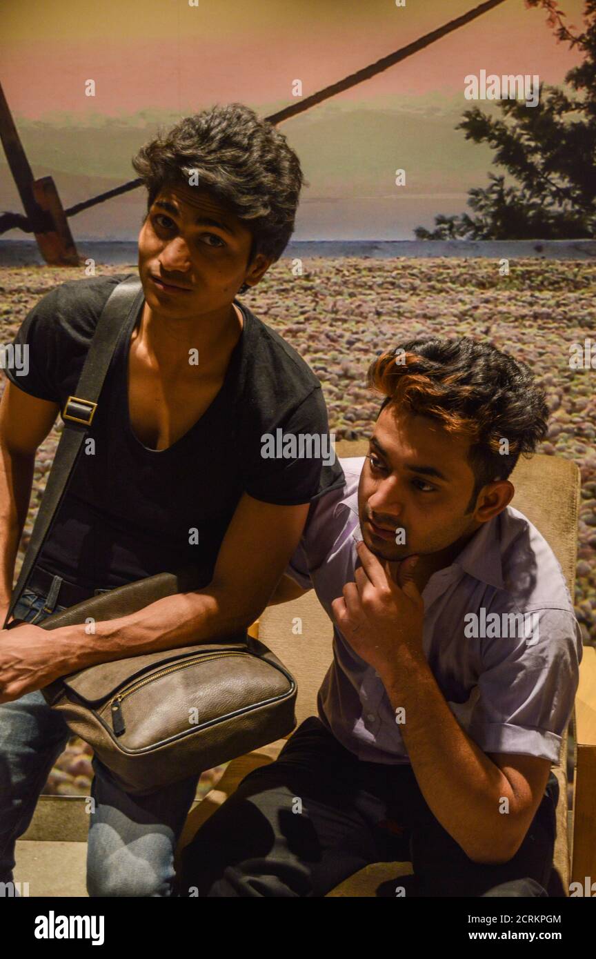 Two indian boys posing for fashion shoot. Stock Photo