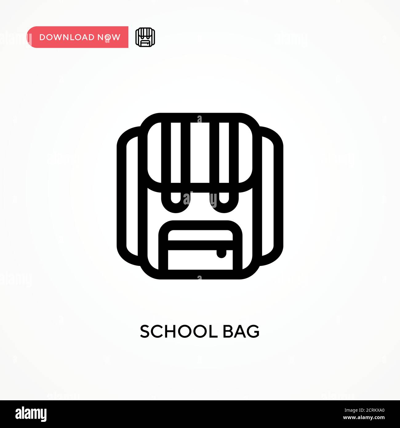 School bag Simple vector icon. Modern, simple flat vector illustration for web site or mobile app Stock Vector