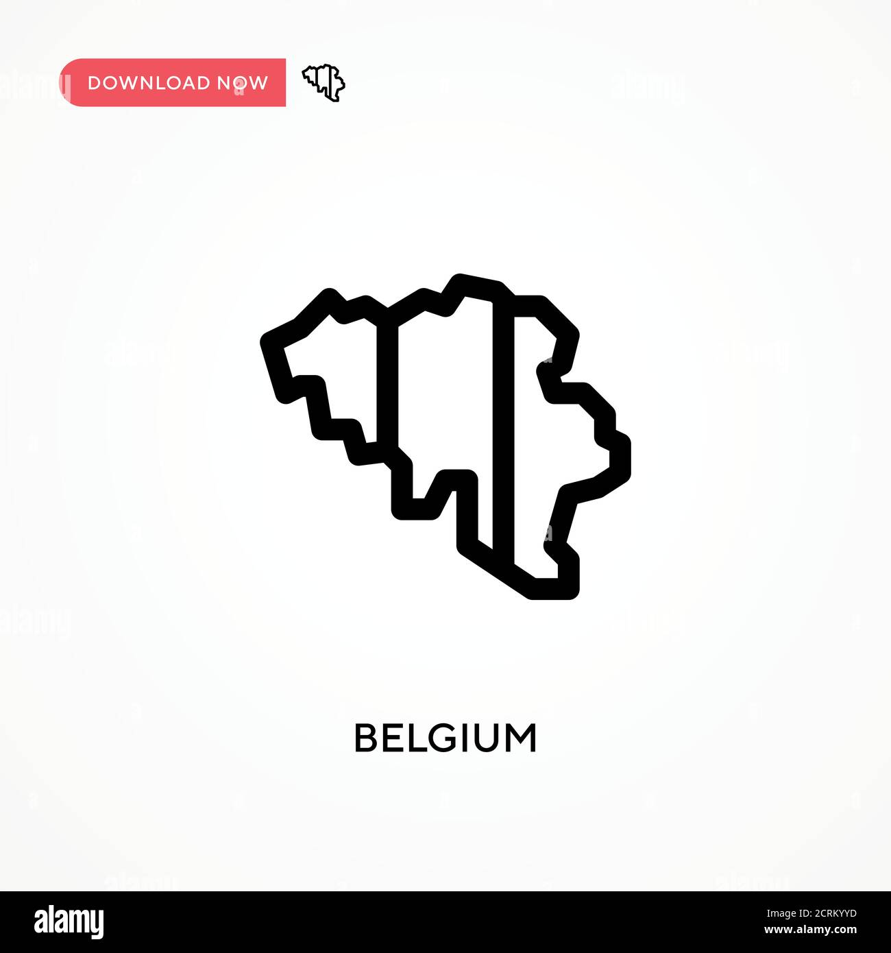 Belgium Simple vector icon. Modern, simple flat vector illustration for web site or mobile app Stock Vector