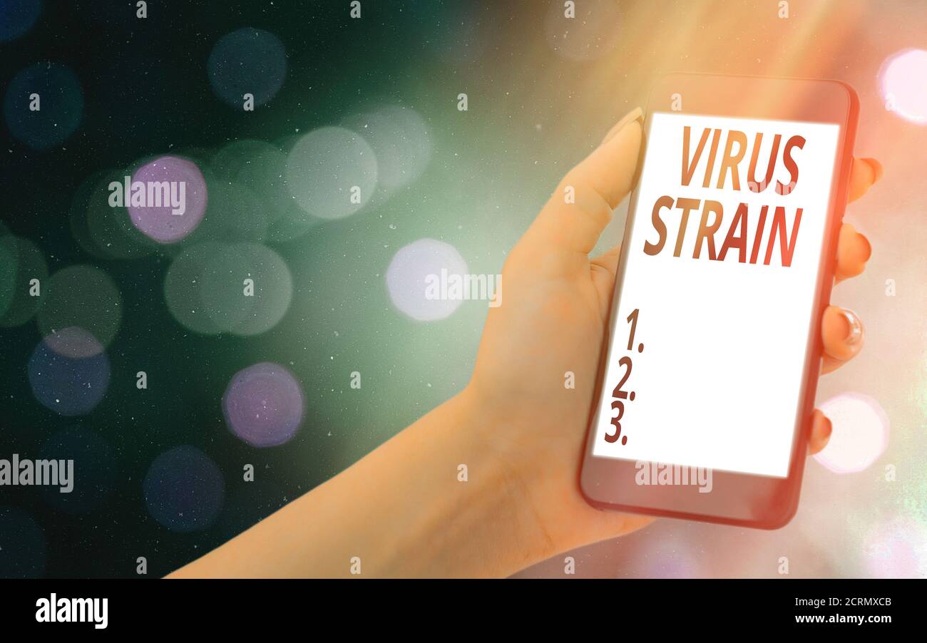 Conceptual hand writing showing Virus Strain. Concept meaning Another