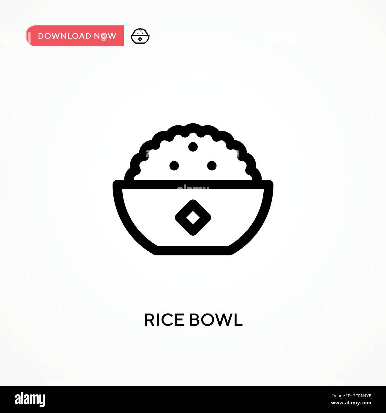 Rice bowl Simple vector icon. Modern, simple flat vector illustration for web site or mobile app Stock Vector