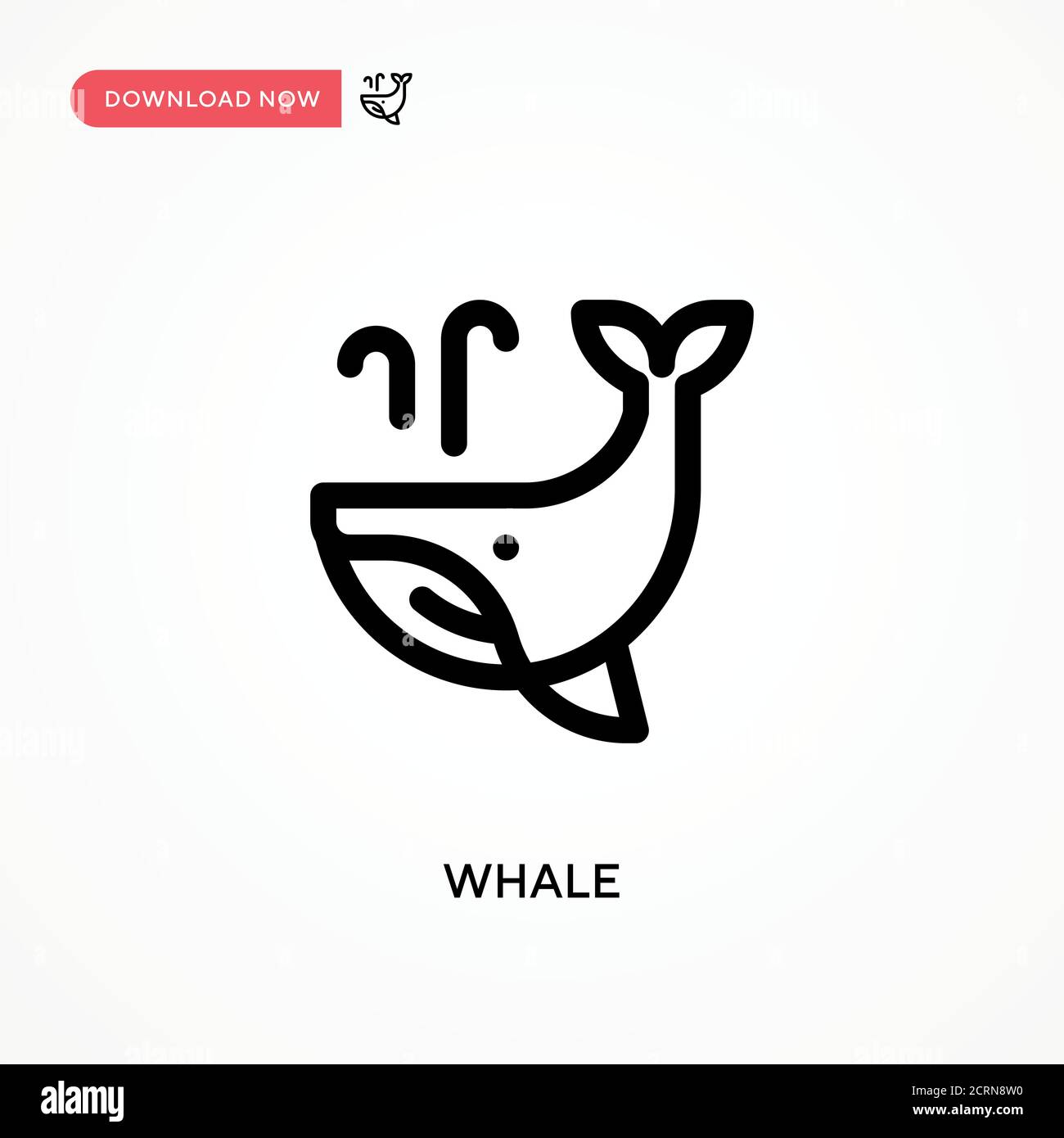 Whale Simple vector icon. Modern, simple flat vector illustration for web site or mobile app Stock Vector