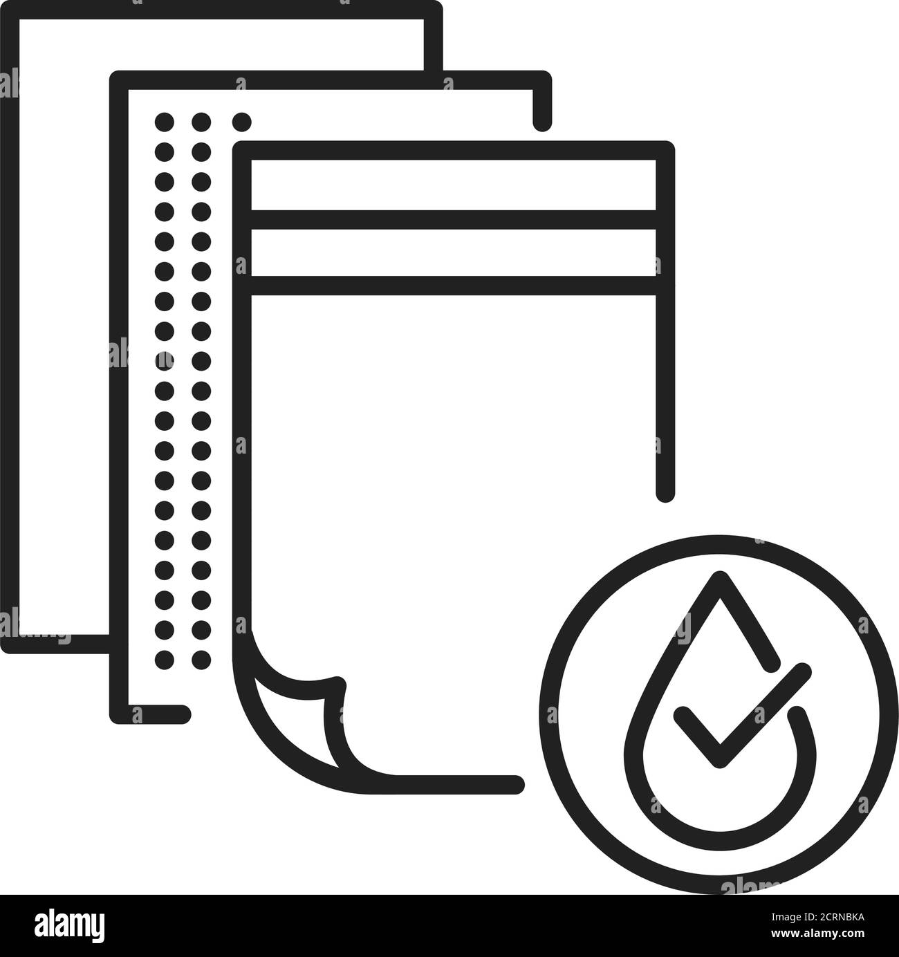 Waterproof fabric black line icon. Water repellent textile concept.  Impermeable material sign. Pictogram for web page, mobile app, promo. UI UX  GUI Stock Vector Image & Art - Alamy