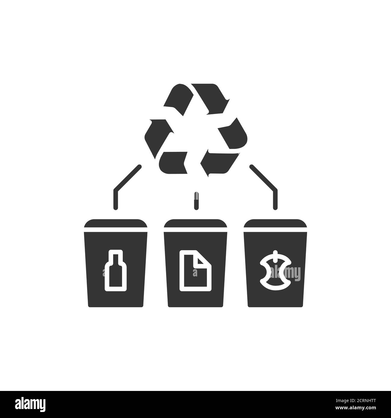 Waste recycling line color icon. Zero waste lifestyle. Garbage sorting