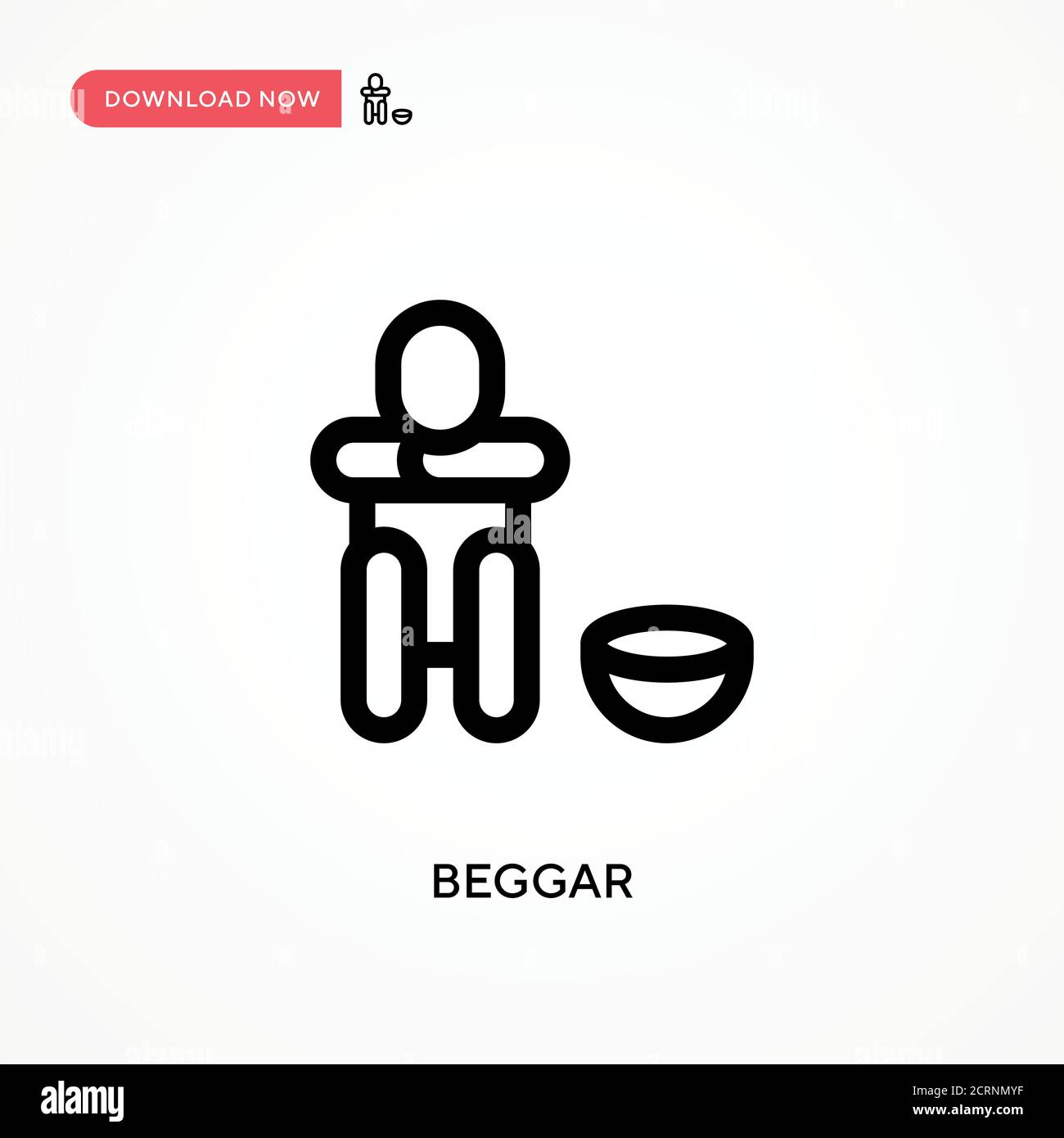 Beggar Simple vector icon. Modern, simple flat vector illustration for web site or mobile app Stock Vector
