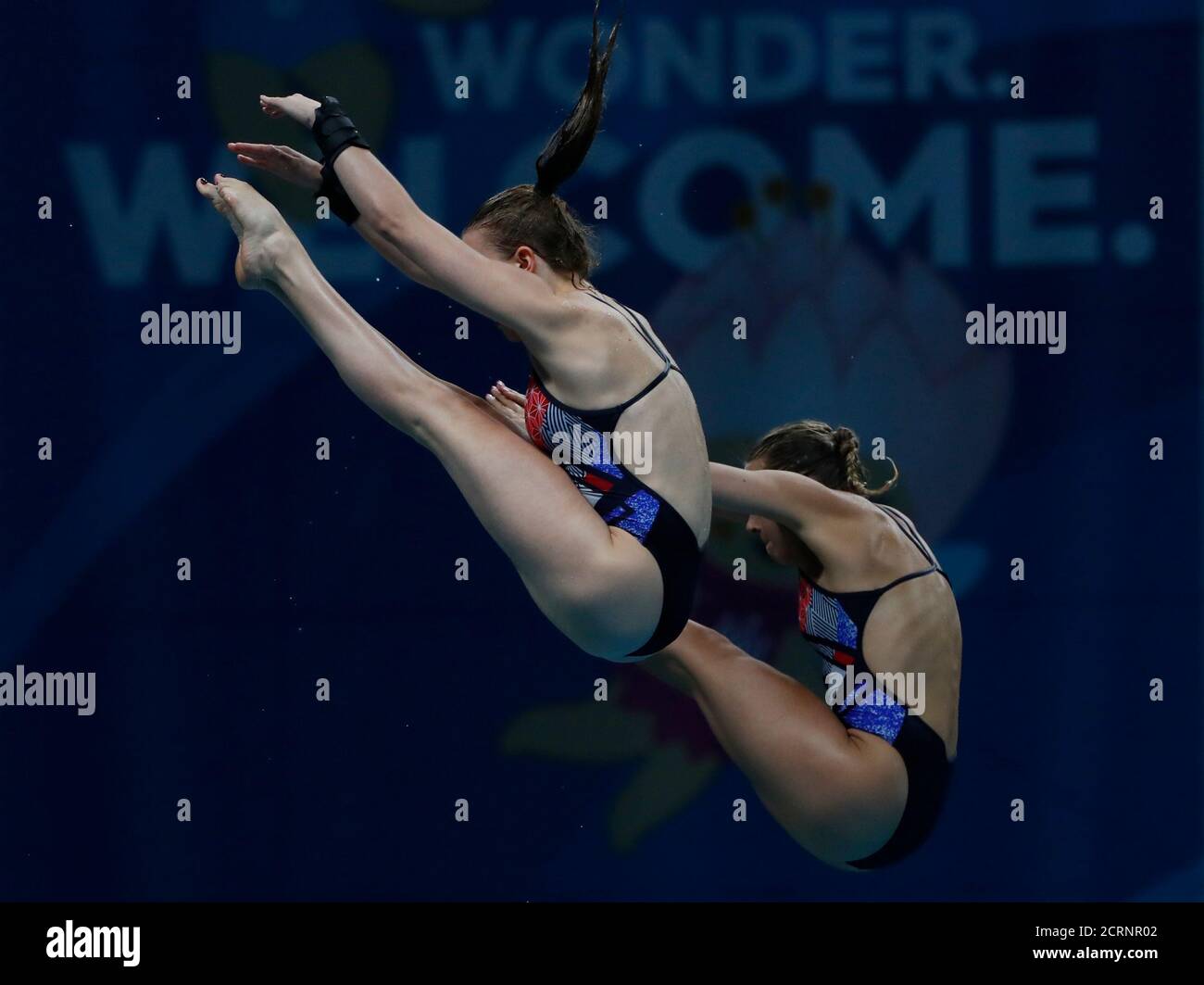 Diving 17th Fina World Aquatics Championships 10m Platform Synchro Women Final Budapest Hungary July 16 17 Matsuri Arai And Nana Sasaki Of Japan Compete Reuters David Balogh Stock Photo Alamy