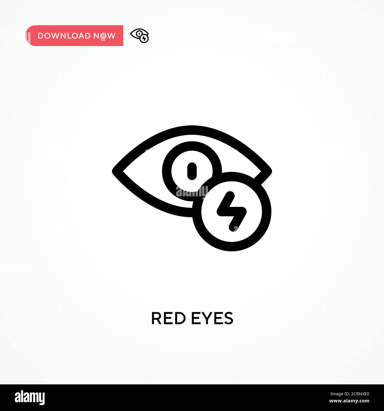 Red eyes Simple vector icon. Modern, simple flat vector illustration for web site or mobile app Stock Vector