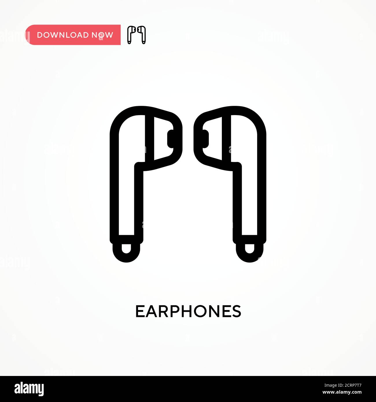 Earphones Simple vector icon. Modern, simple flat vector illustration for web site or mobile app Stock Vector