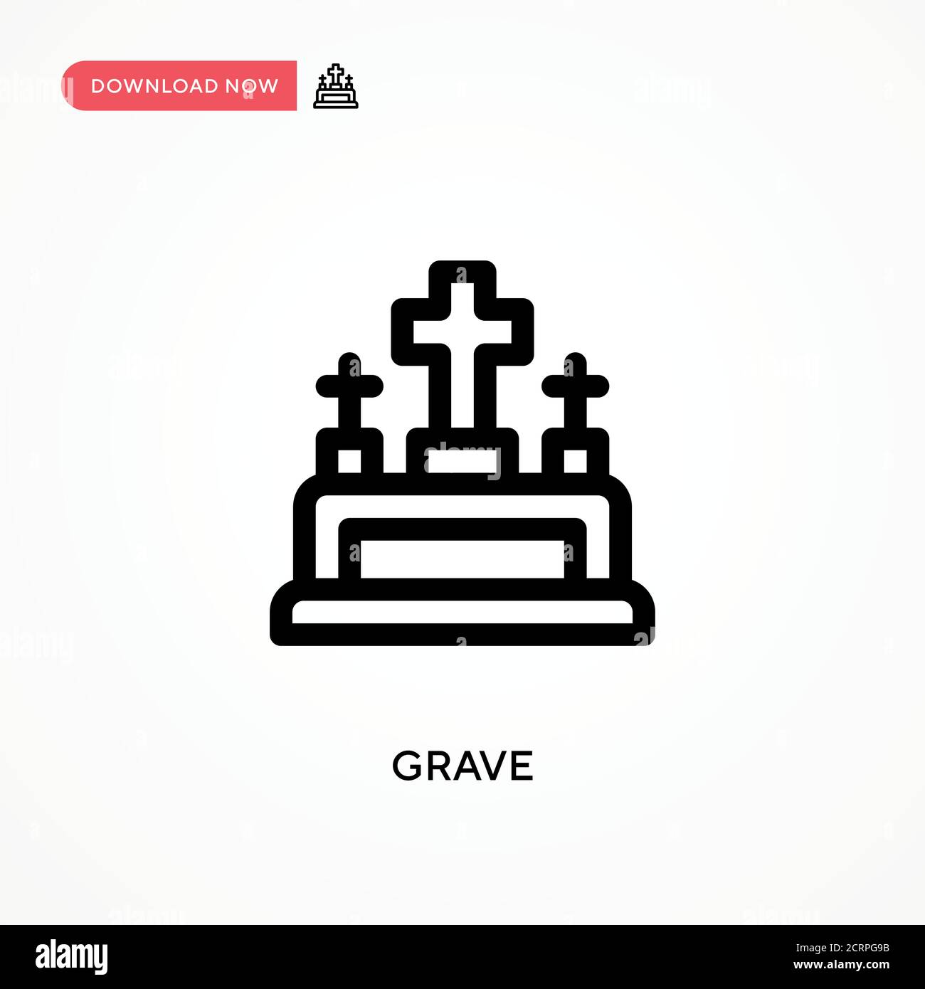 Grave Simple vector icon. Modern, simple flat vector illustration for web site or mobile app Stock Vector