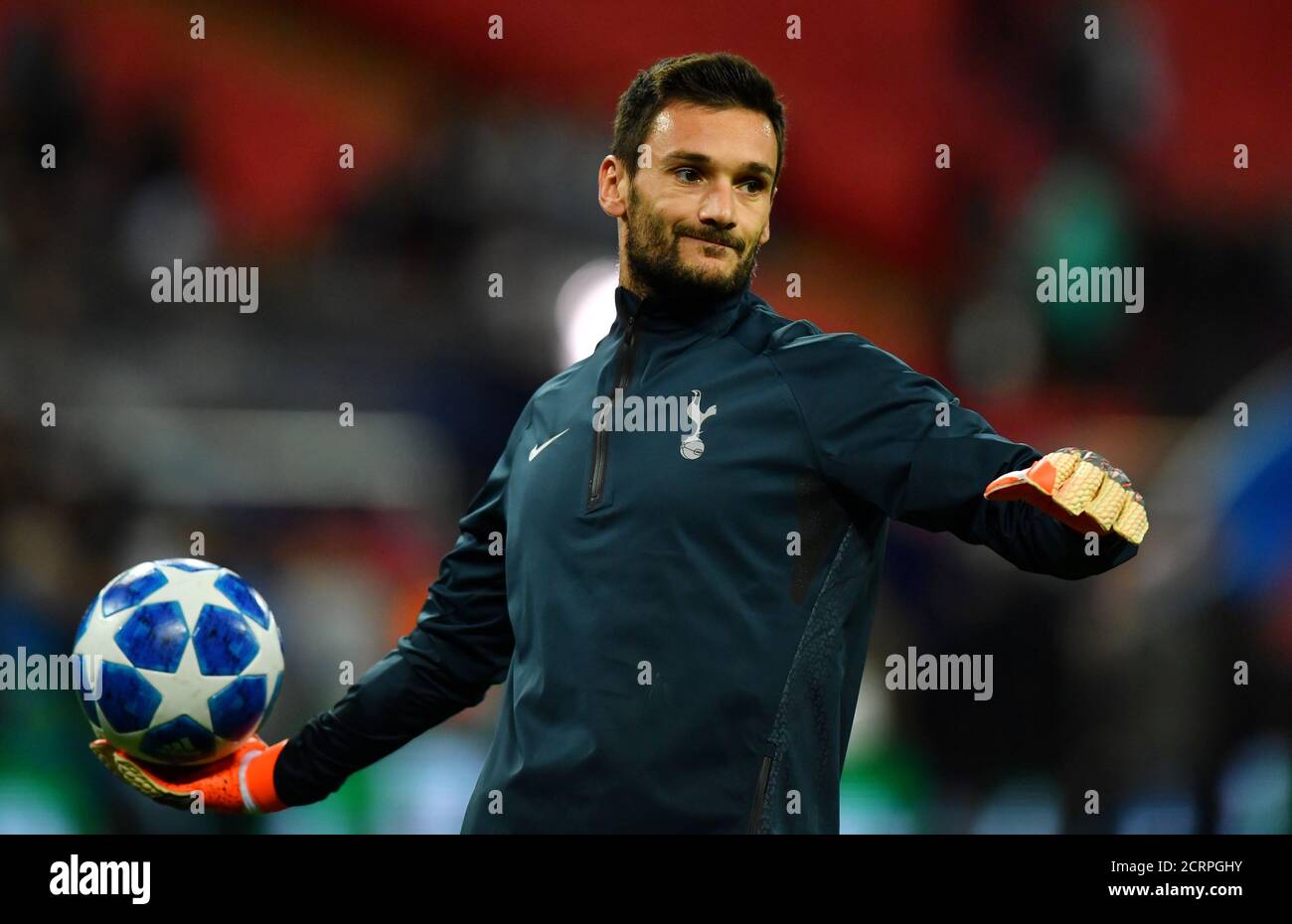 Soccer Football - Champions League - Group Stage - Group B - Tottenham Hotspur v FC Barcelona - Wembley Stadium, London, Britain - October 3, 2018  Tottenham's Hugo Lloris during the warm up before the match   REUTERS/Dylan Martinez Stock Photo