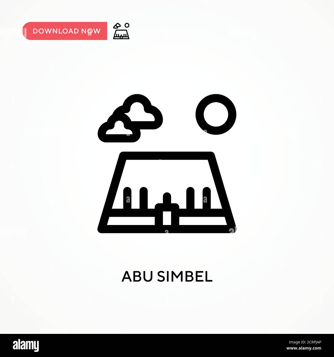 Abu simbel Simple vector icon. Modern, simple flat vector illustration for web site or mobile app Stock Vector