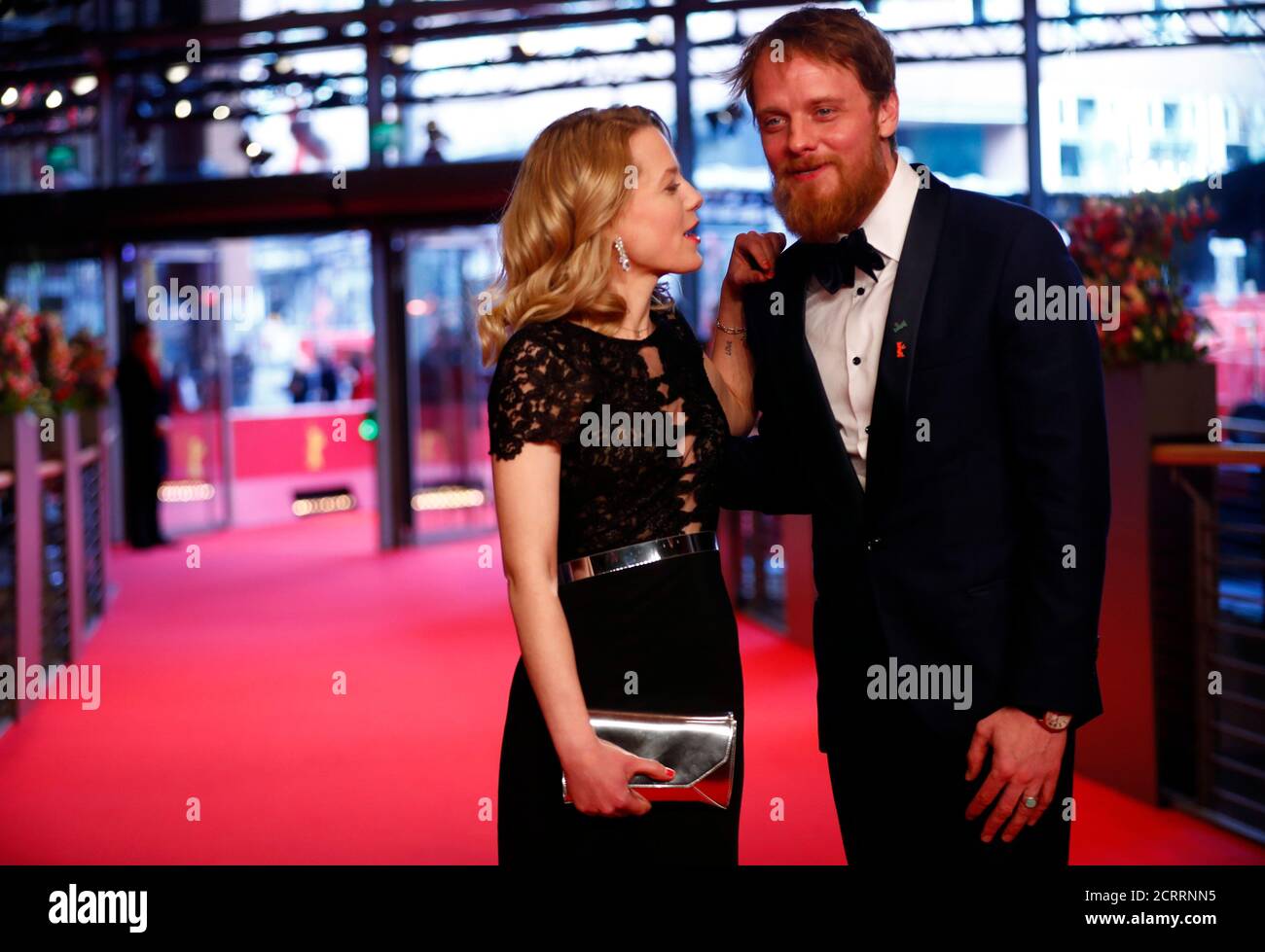 Actors Julia Zange and Stefan Konarske arrive for the screening of the