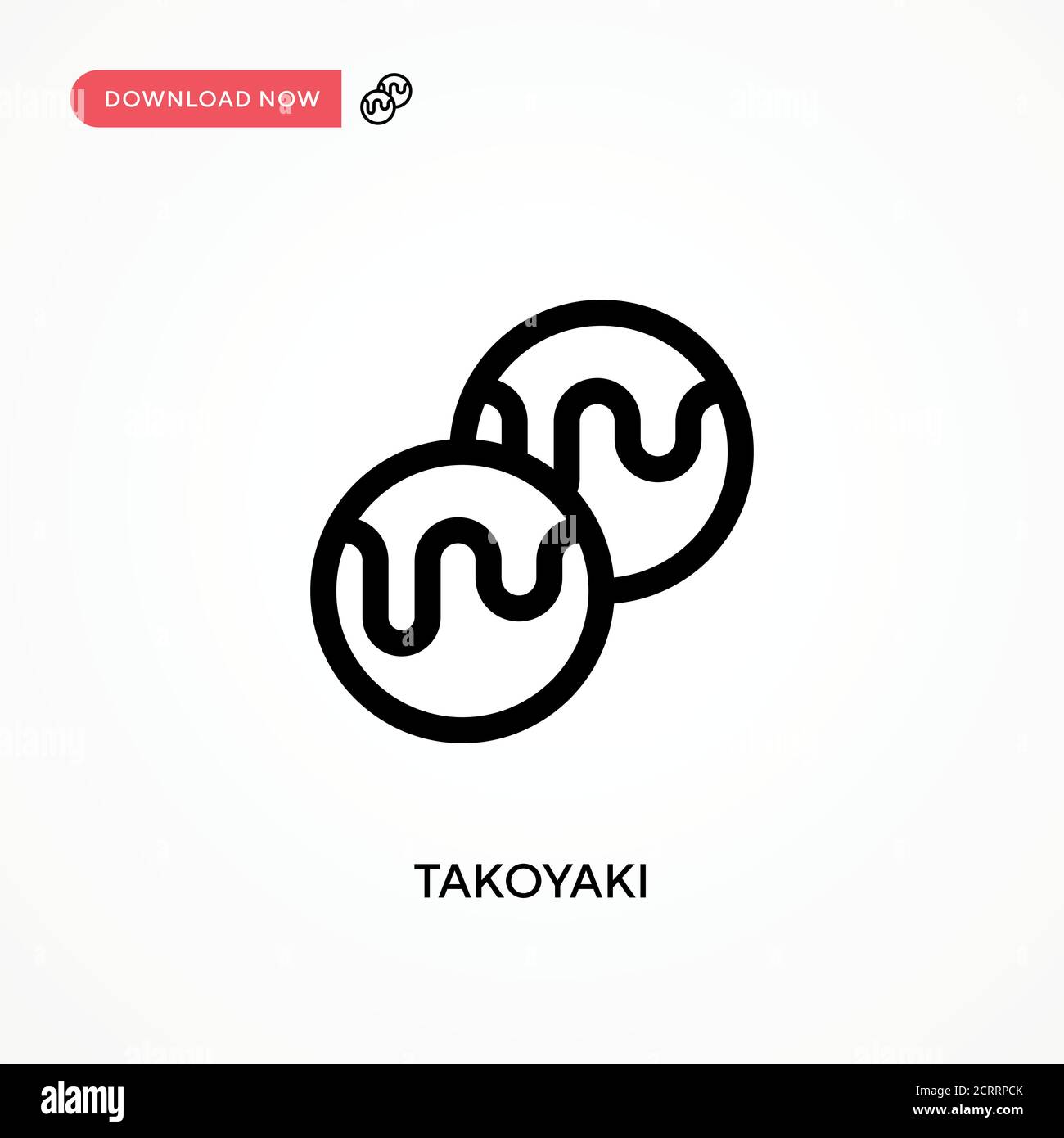 Takoyaki Simple vector icon. Modern, simple flat vector illustration for web site or mobile app Stock Vector