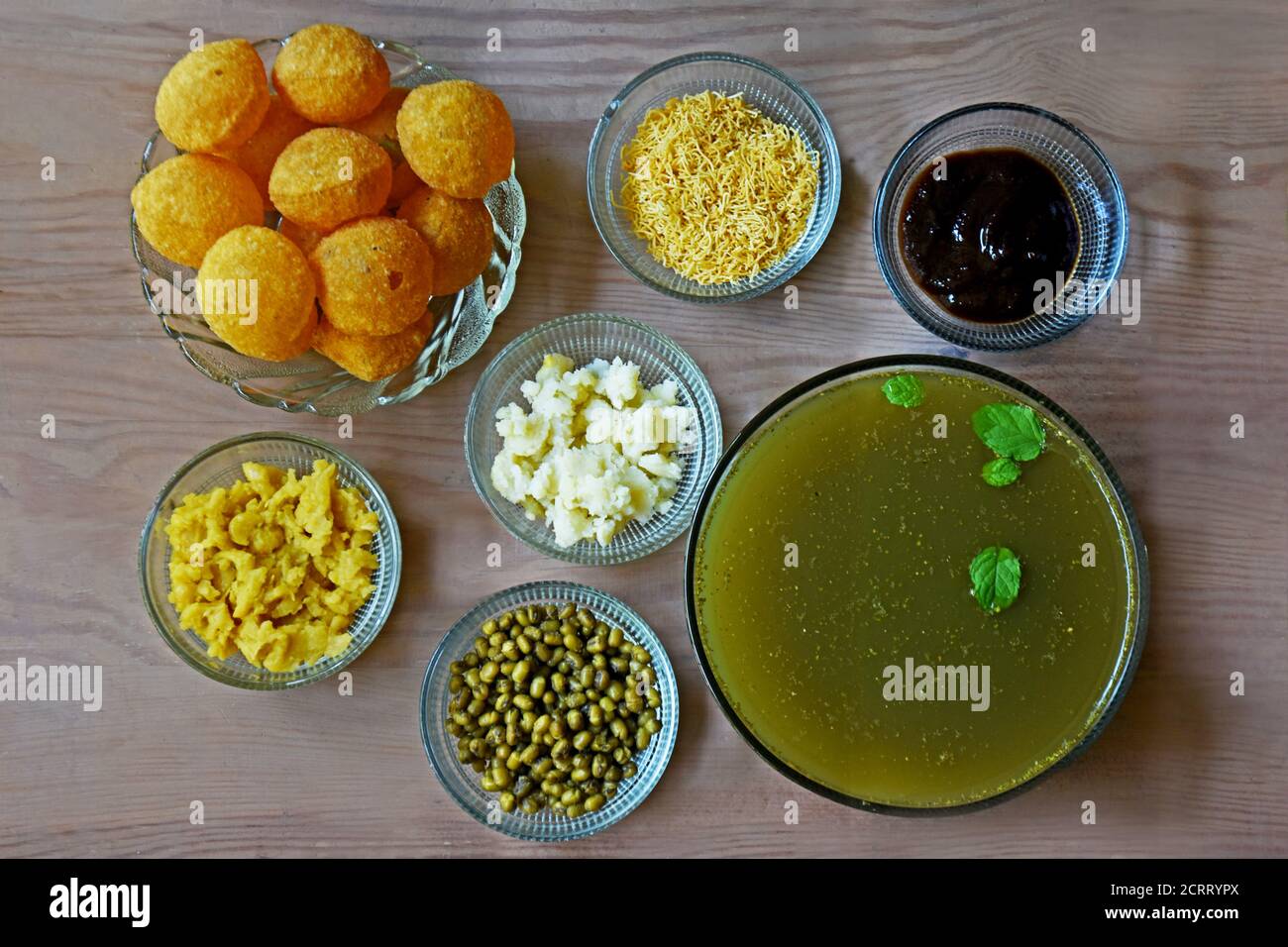 Pani Puri, Golgappe, Chat item, India, Golgappa is a popular Indian Chat menu, selective focus Stock Photo