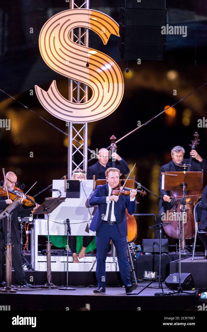 British violinist Daniel Hope performs live a special concert in a