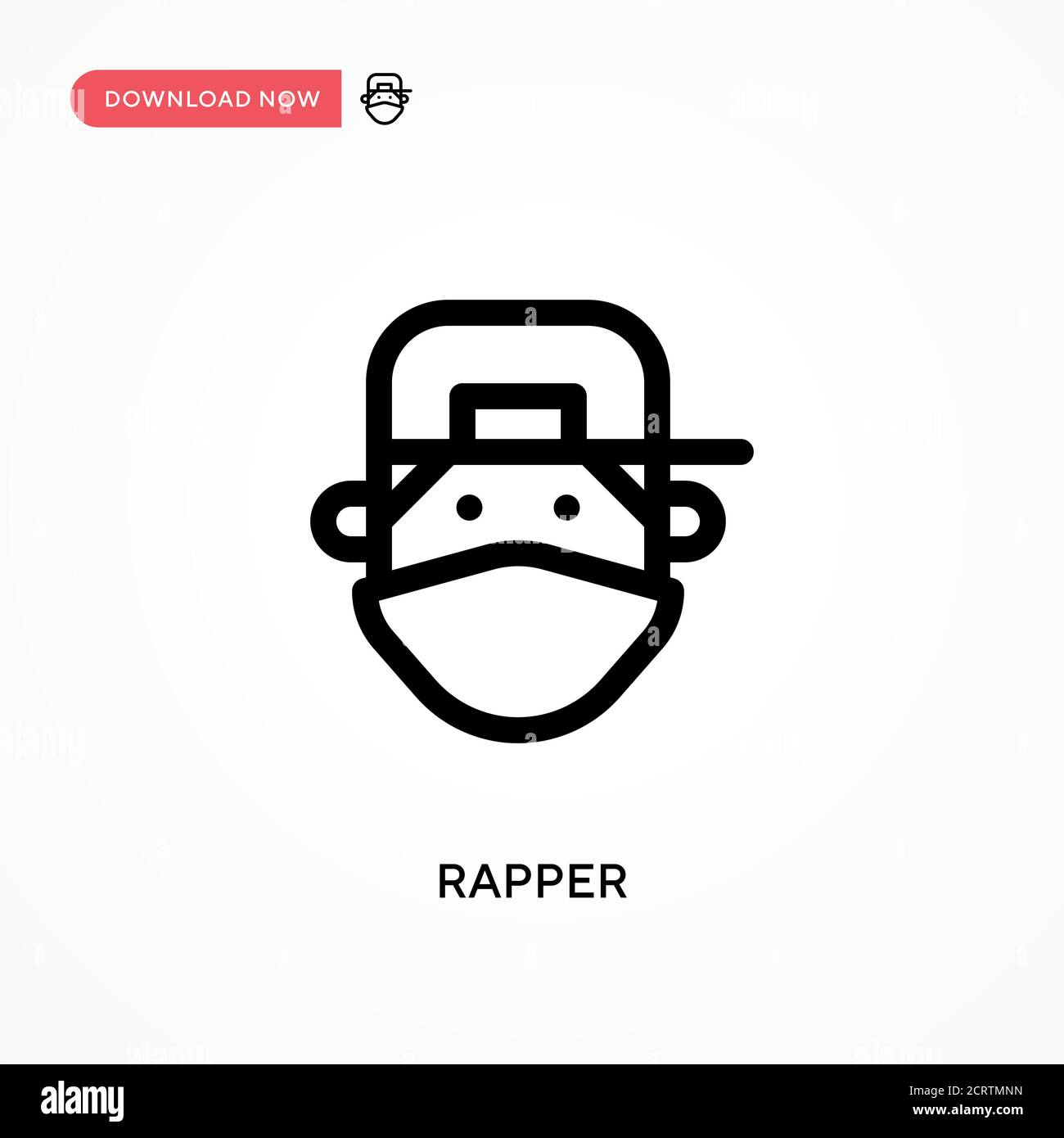 Rapper Simple vector icon. Modern, simple flat vector illustration for web site or mobile app Stock Vector