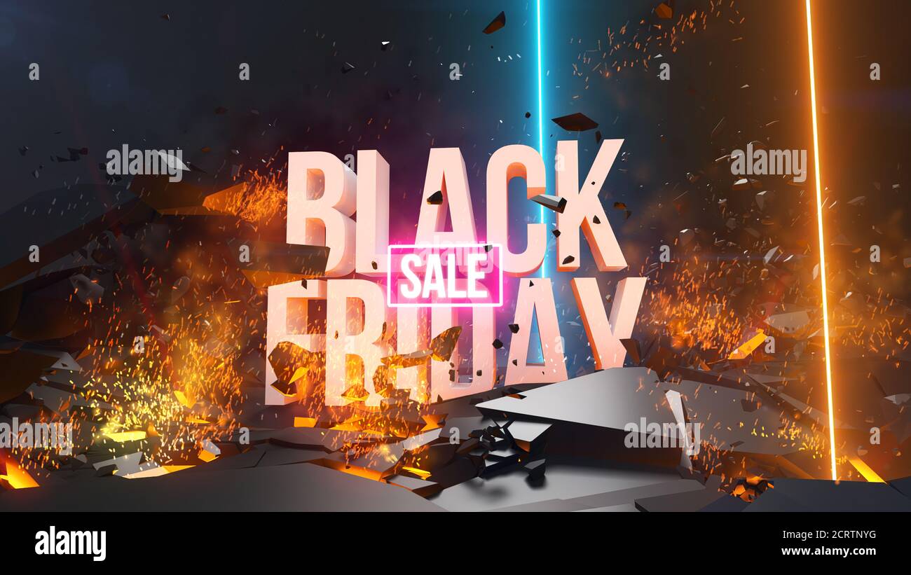 Black Friday sale, discount. 3d render illustration. If you have any questions do not hesitate to write me Stock Photo