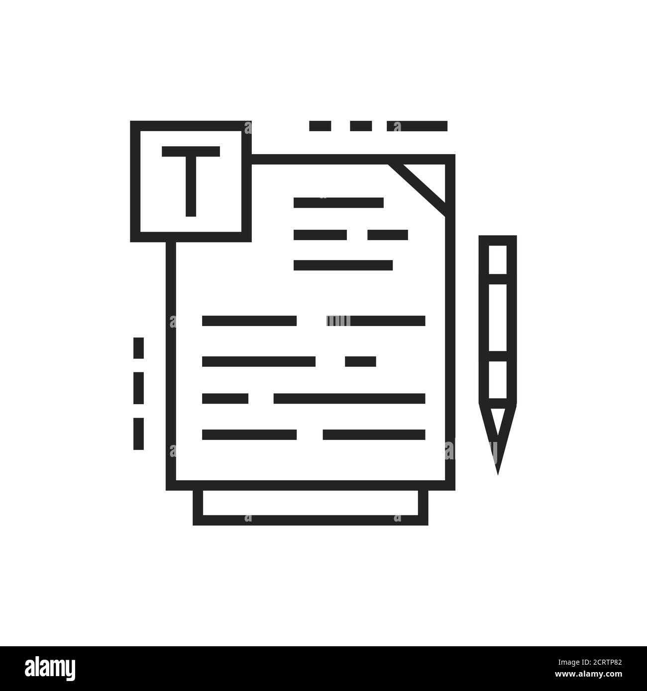 Course material black line icon. Online course learning exam. Training programs, courses and lectures. Pictogram for web page, mobile app. UI UX GUI Stock Vector