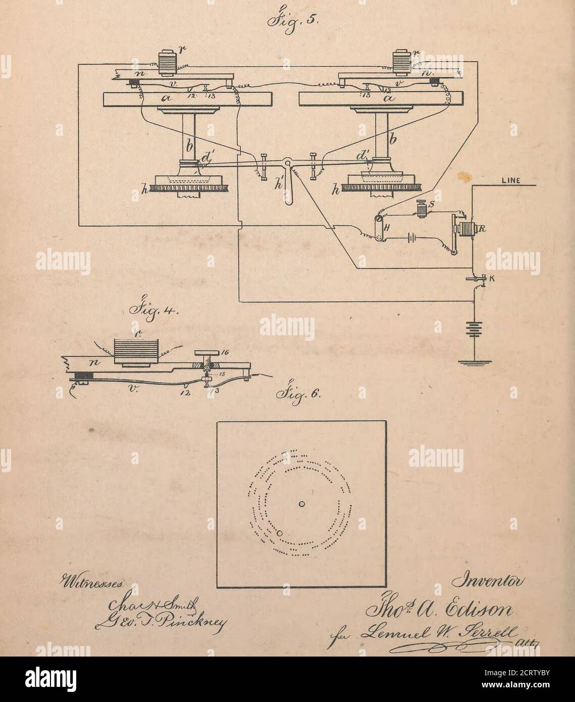 . Collection of United States patents granted to Thomas A. Edison, 1869-1884 . N PETERS. Photo-Lithographer. Washington, D. C 2 Sheets—Sheet 2. T, A. EDISON.Automatic-Telegraph. No. 213,554. Patented Mar. 25, 1879.. N. PtTERS. Photo-Lithographer. Washington. D. C. United States Patent Office THOMAS A. EDISON, OF MENLO PARK, NEW JERSEY.IMPROVEMENT IN AUTOMATIC TELEGRAPHS. Specification forming part of Letters Patent No. 213,554, dated March 85, 187.9 ; application filed March 26, 1877. To all whom it may concern: Be it known that I, Thomas A. Edison, ofMenlo Park, in the county of Middlesex and Stock Photo