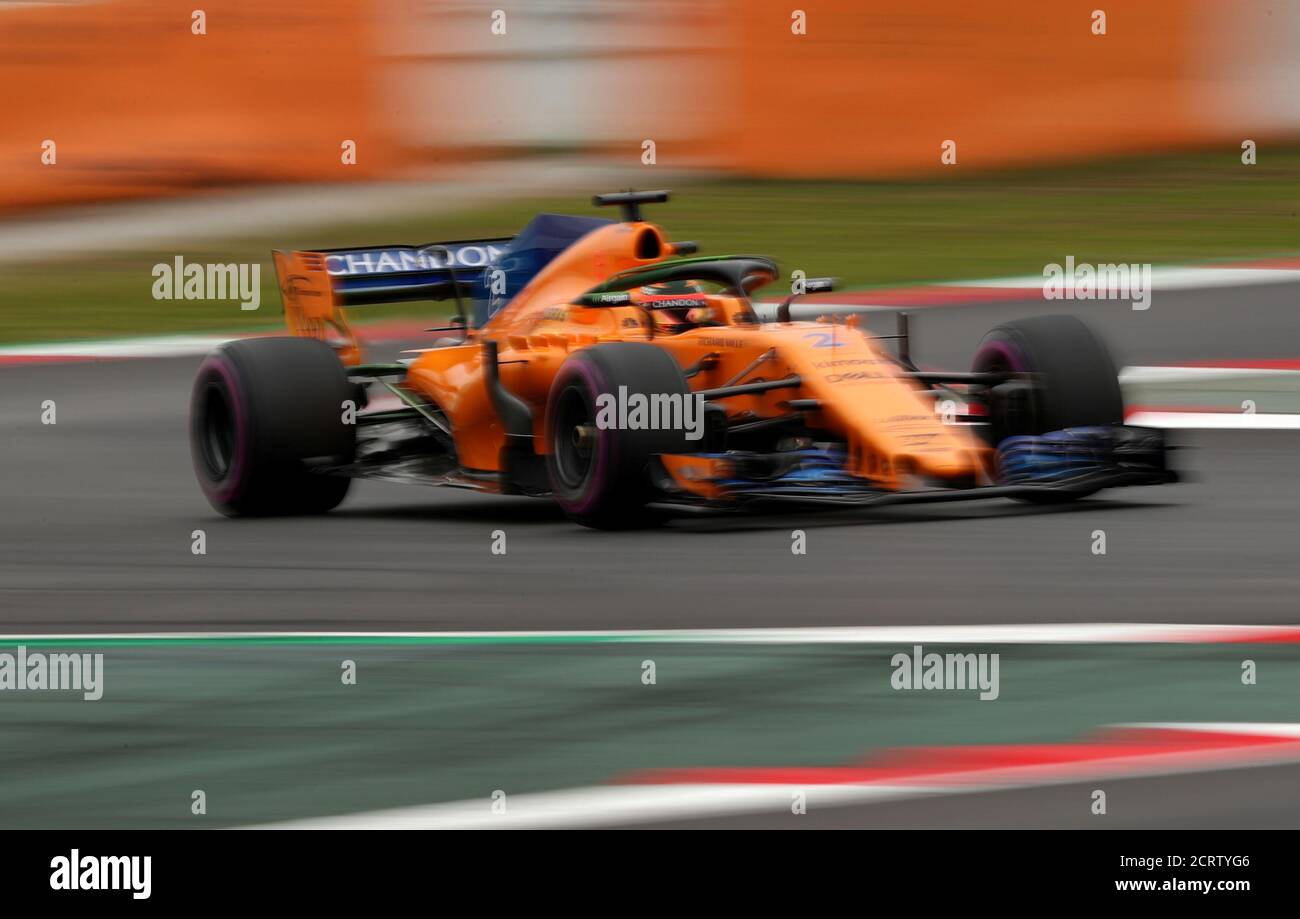 F1 Formula One Formula One Test Session Circuit De Barcelona Catalunya Montmelo Spain February 27 18 Mclaren S Stoffel Vandoorne During Testing Reuters Albert Gea Stock Photo Alamy
