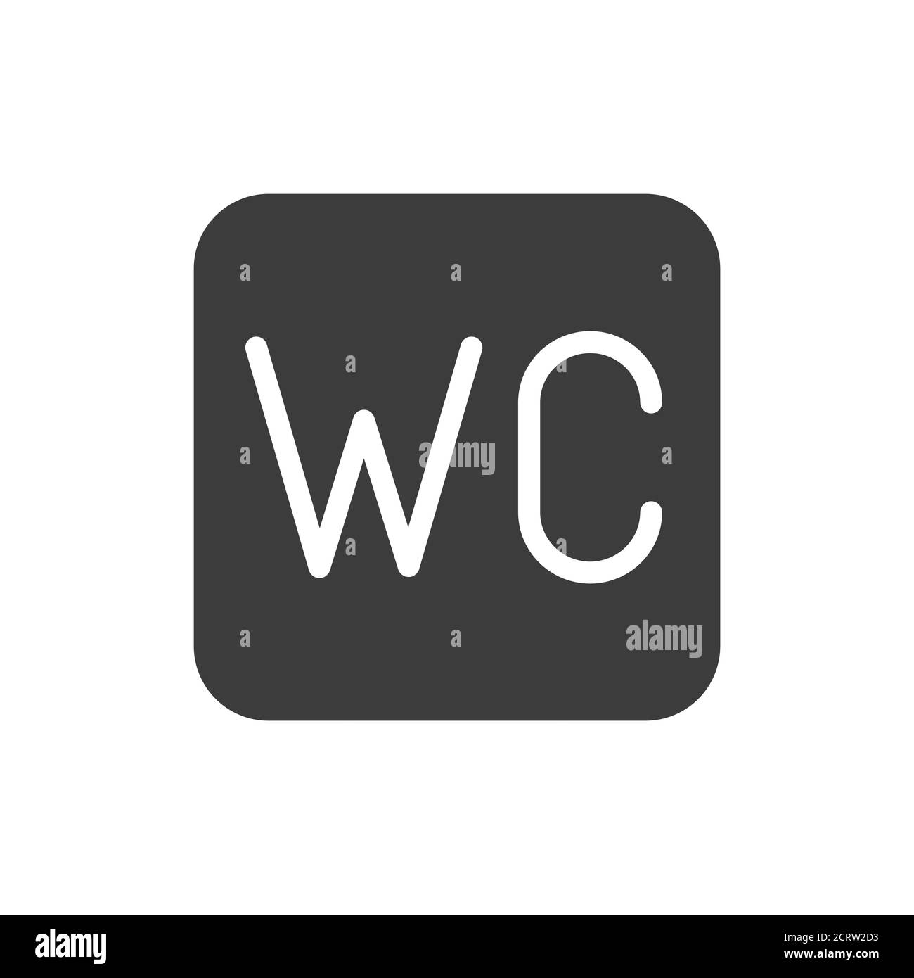 WC black glyph icon. Unisex restroom. Public navigation. Pictogram for web page, mobile app, promo. UI UX GUI design element. Editable stroke. Stock Vector