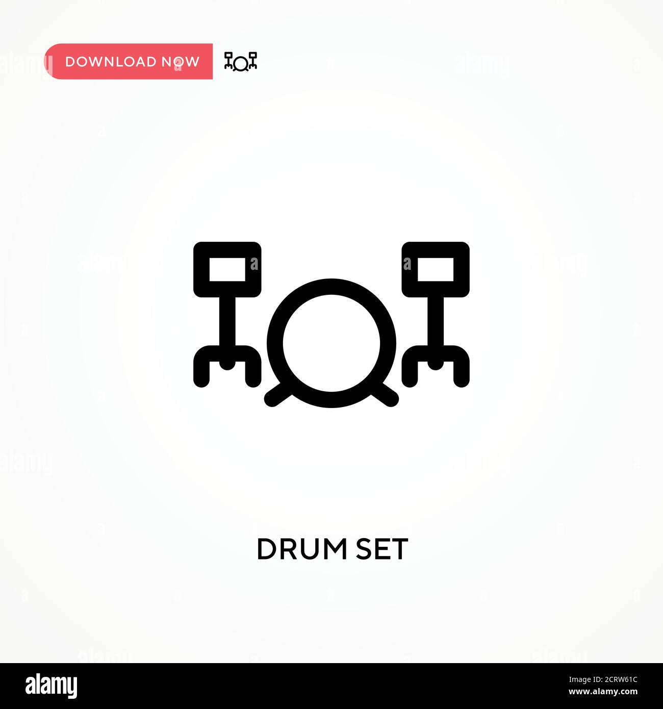 Drum set Simple vector icon. Modern, simple flat vector illustration ...