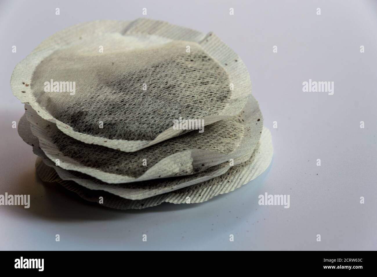 Tea bags isolated on white background Stock Photo