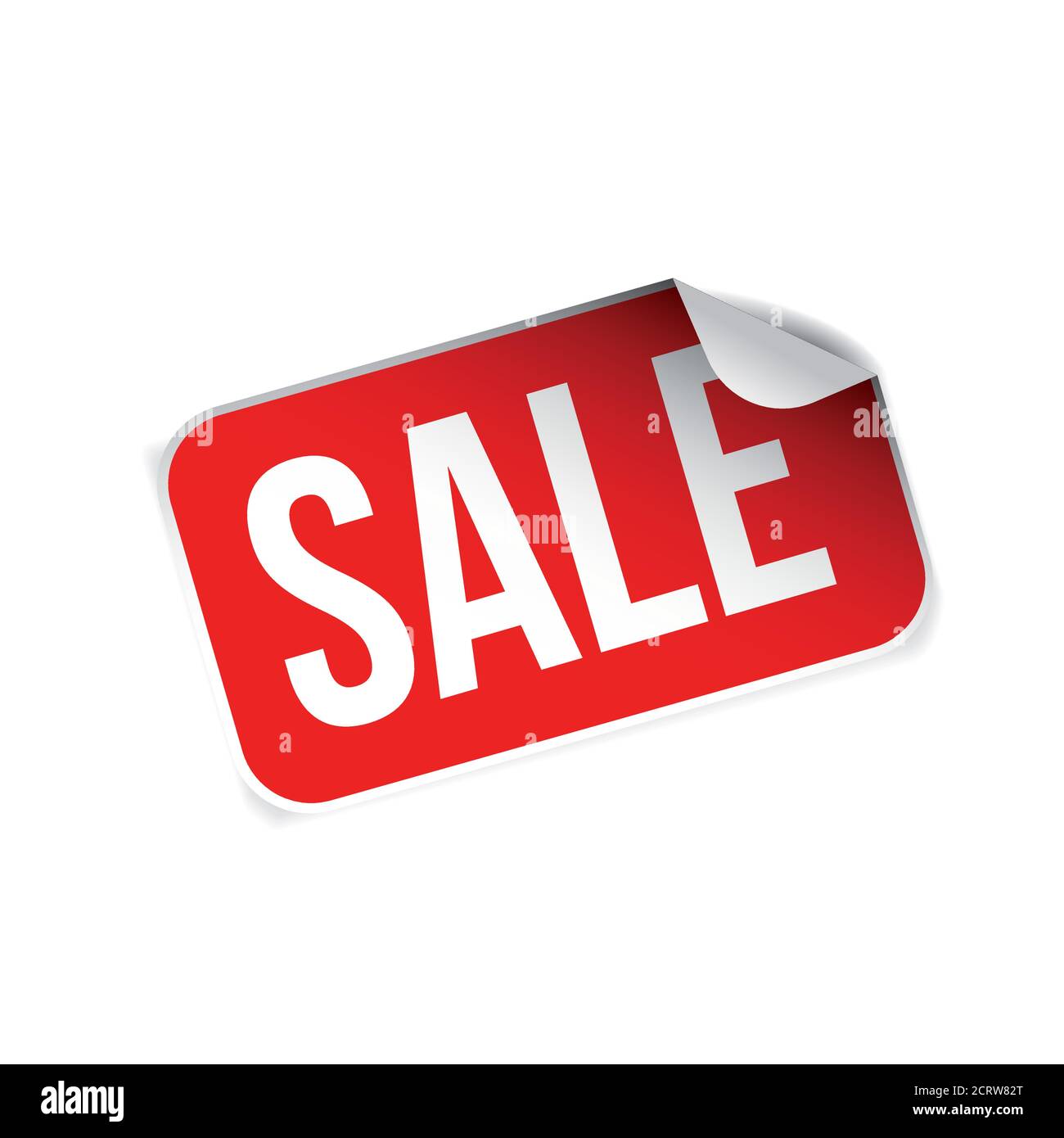 Red Sale label isolated on white Stock Vector
