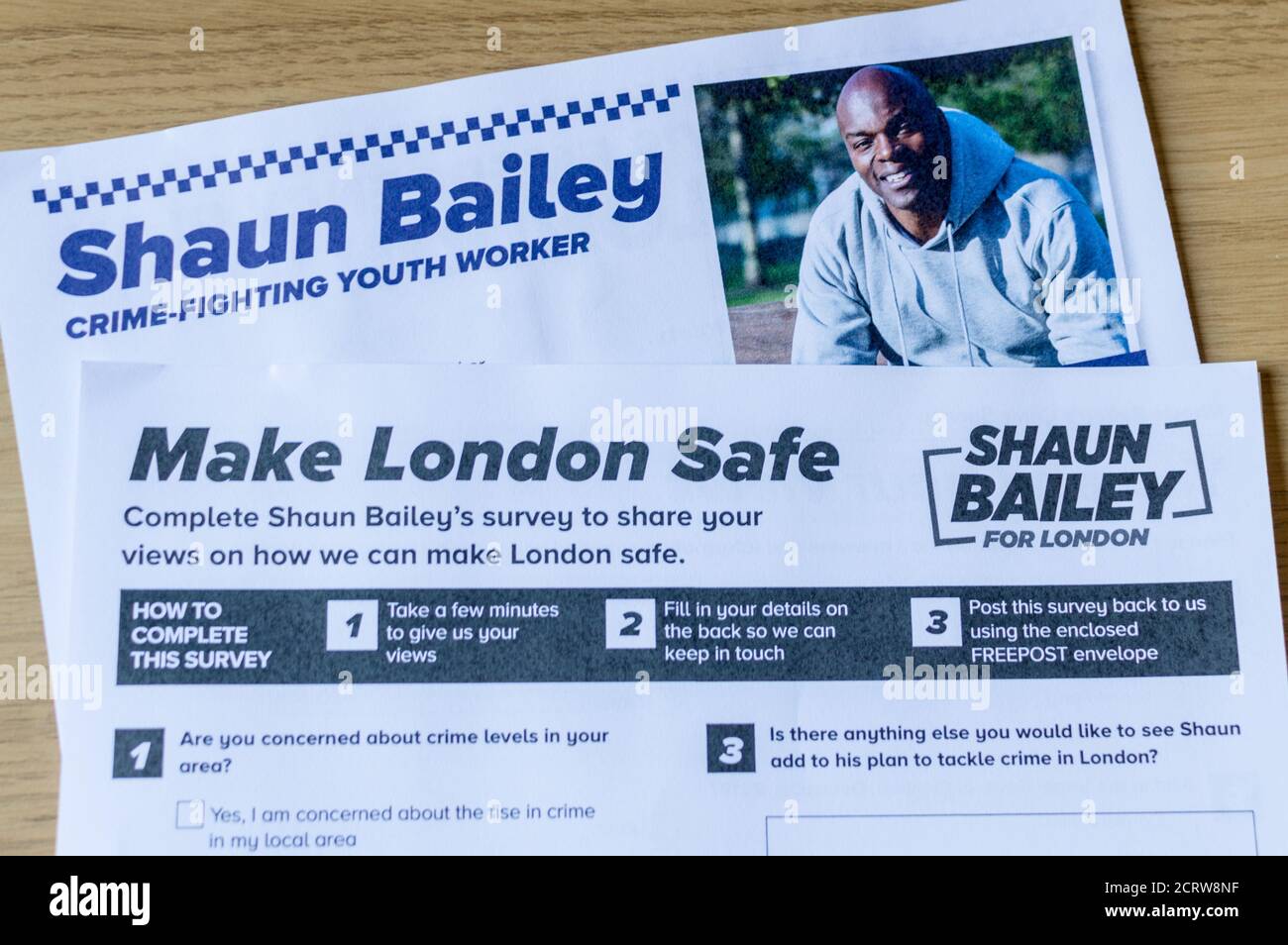 Shaun Bailey make London safe campaign for Mayoral election 2021 Stock Photo