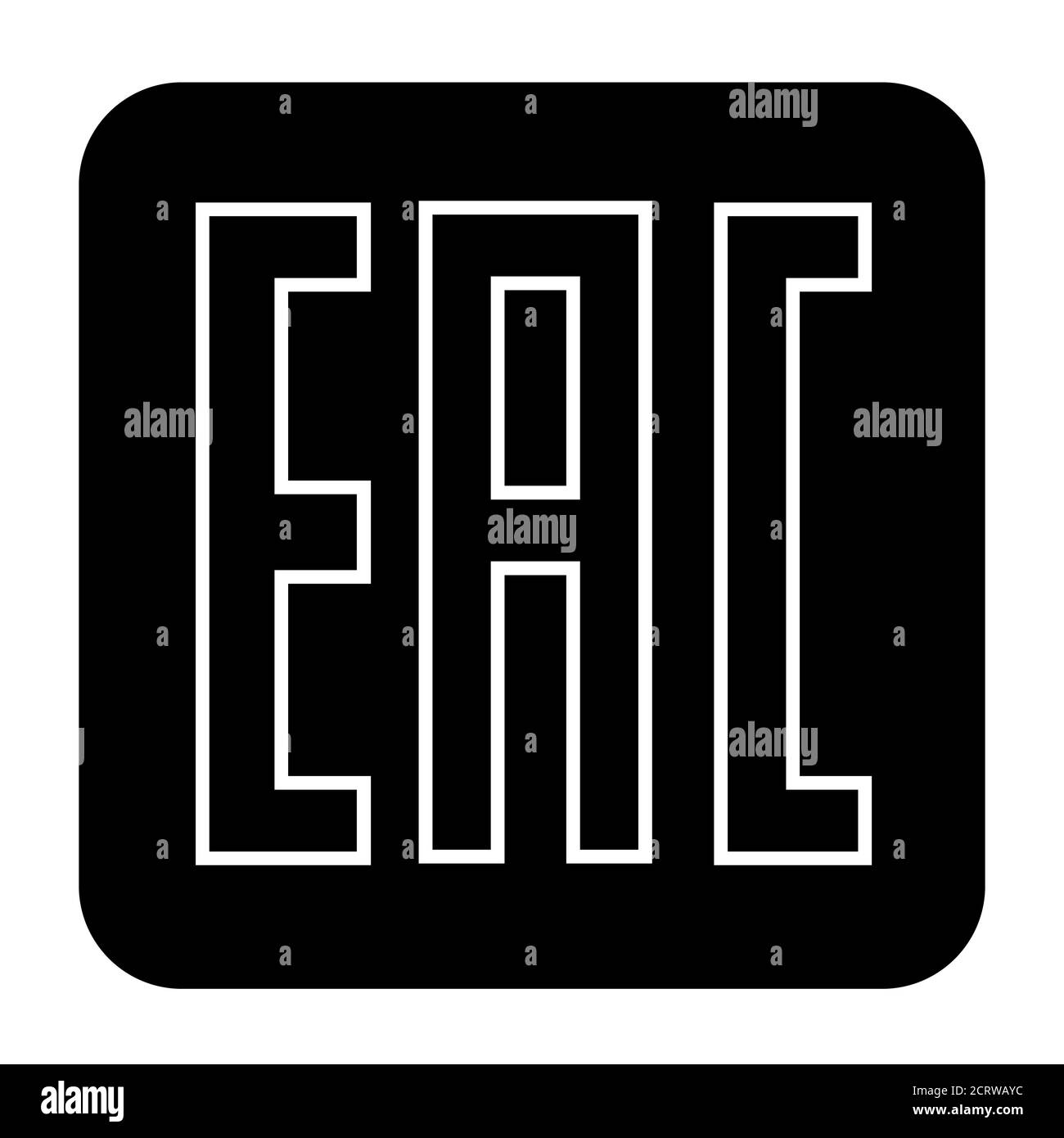 EAC sign, single icon product mark package. Euroasion symbol isolated
