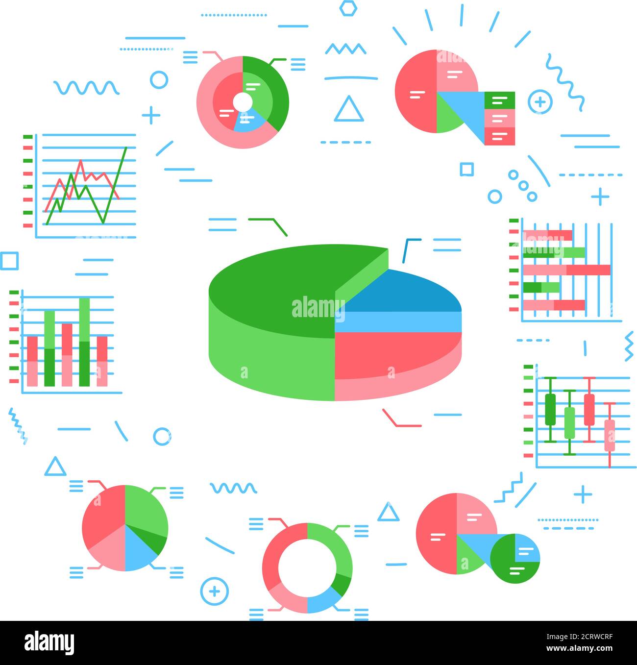 Graph and diagram web banner. Visual comparison of data. Infographics ...