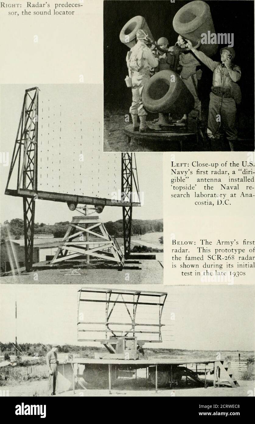 Bell telephone magazine . to fog-locked bases weretalked down by means of  two-wayradio telephone from accurate datasupplied by land-based radars.  Notonly could radar-equipped planes navi-gate unerringly to the target  area;they could