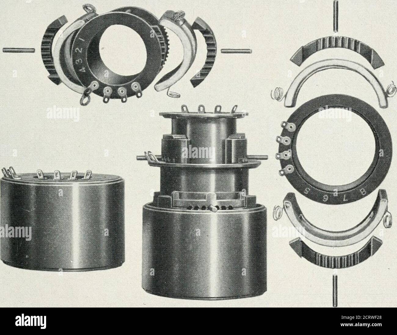 . The Bell System technical journal . subjected to extreme variations in ambient temperature over shortperiods of operation some difiiculty in maintaining optimum focus wasexperienced. This defocussing, due to the change in coil resistance withambient temi)erature and in part to dissipation in the winding proper, isminimized in the designs shown by the introduction of a varistor element TEE RADAR RECEIVER 769 mounted in close proximity to the winding whose resistance temperaturecharacteristic was chosen to compensate for similar characteristics of thewinding proper. The beam centering structur Stock Photo