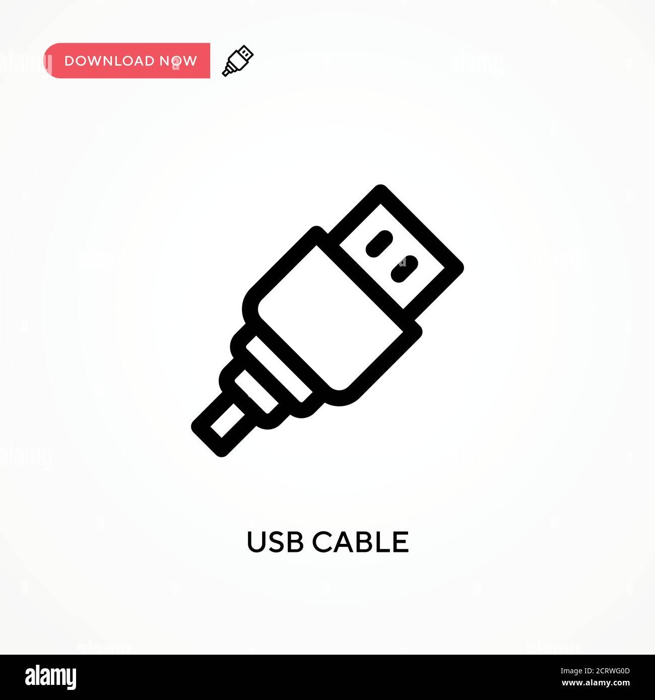 Usb cable Simple vector icon. Modern, simple flat vector illustration for web site or mobile app Stock Vector