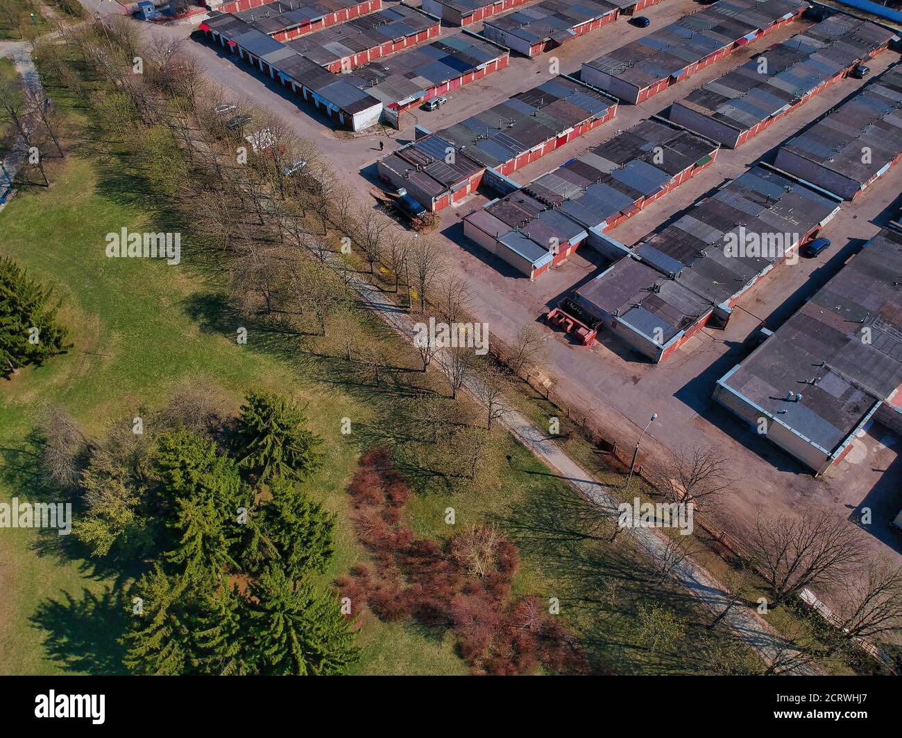 Aerial view a rural village in Belarus Stock Photo - Alamy